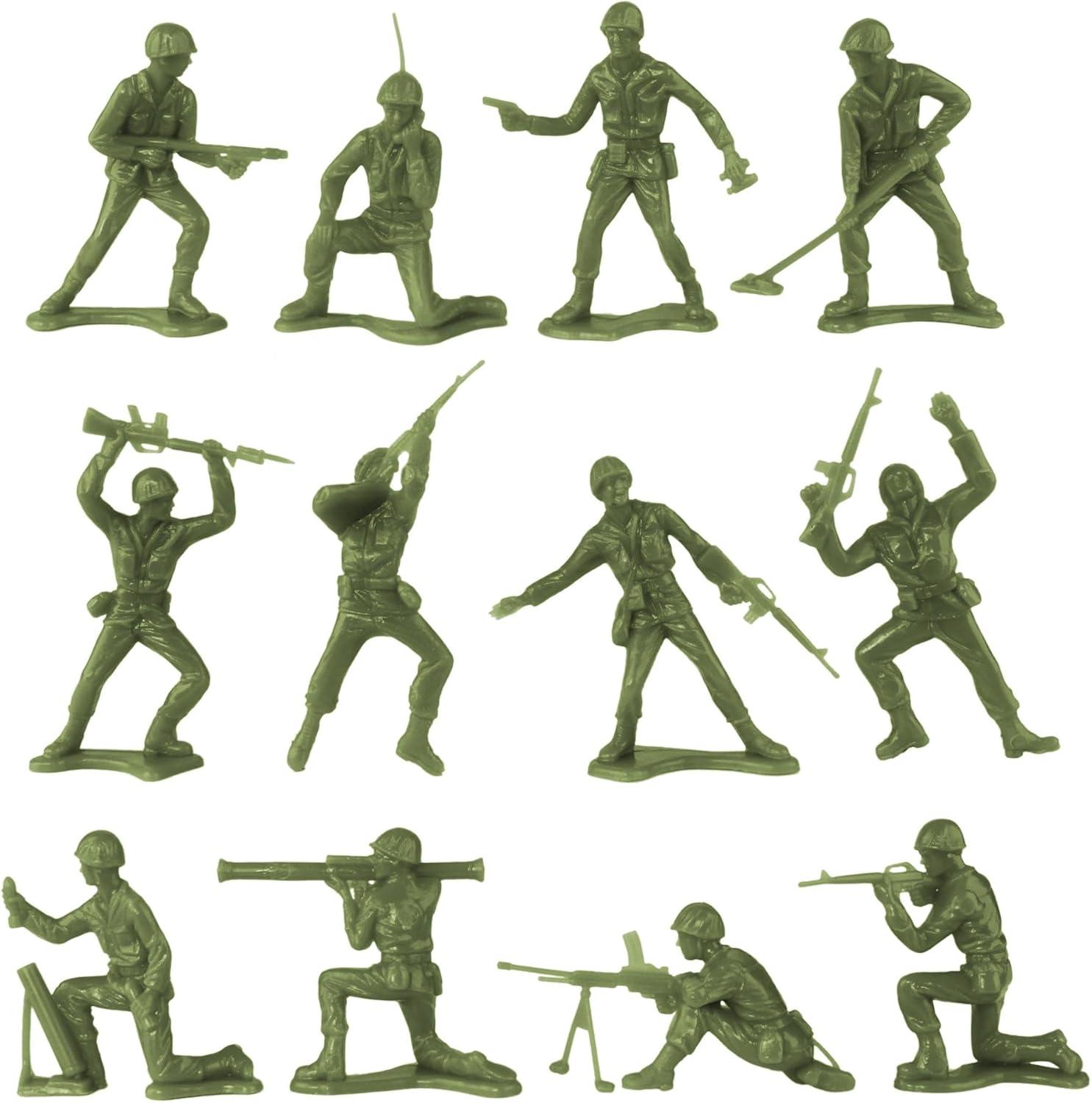 TimMee Plastic Army Men HELICOPTER Playset - OD Green 26pc Made in USA