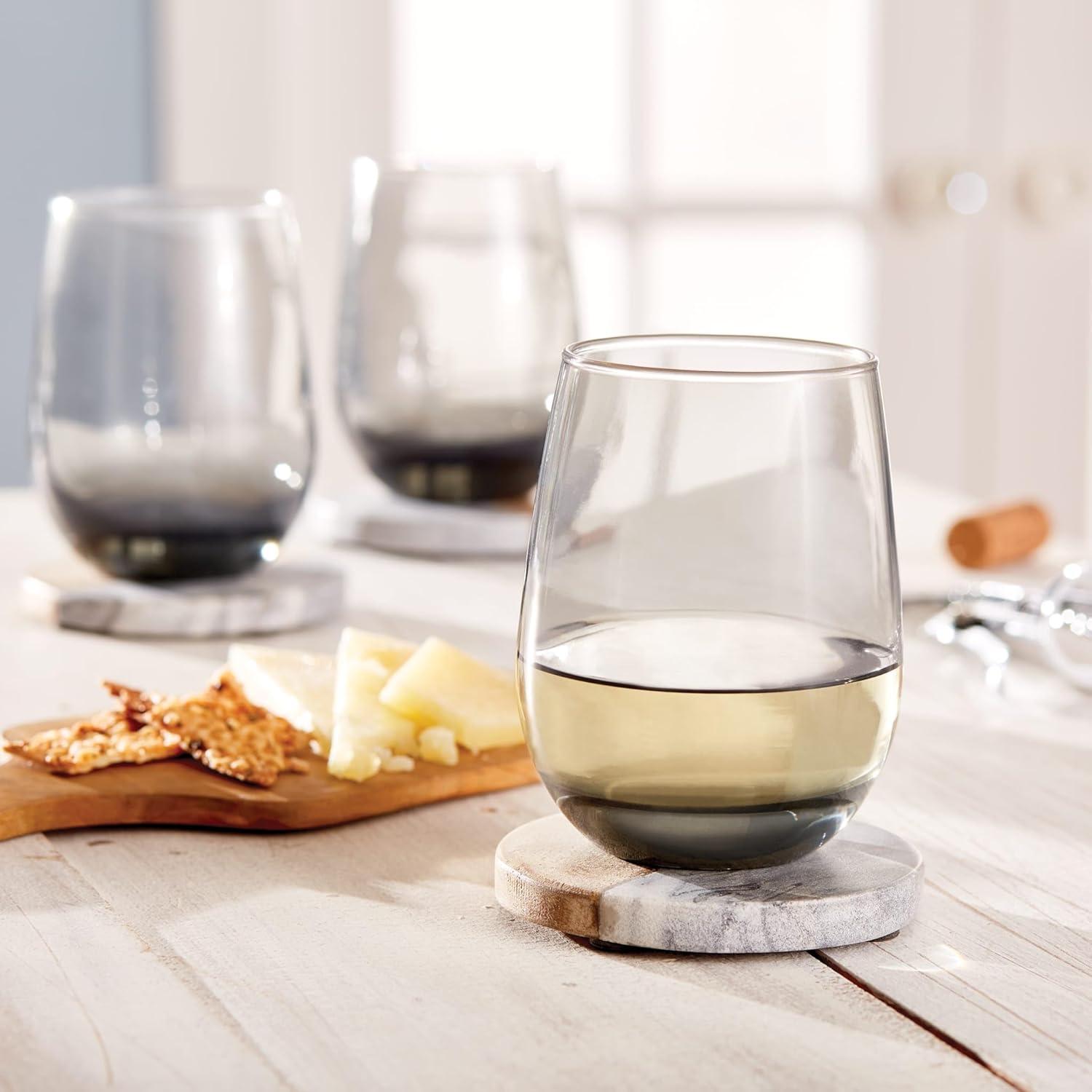 Classic Libbey All-Purpose Stemless Wine Glasses