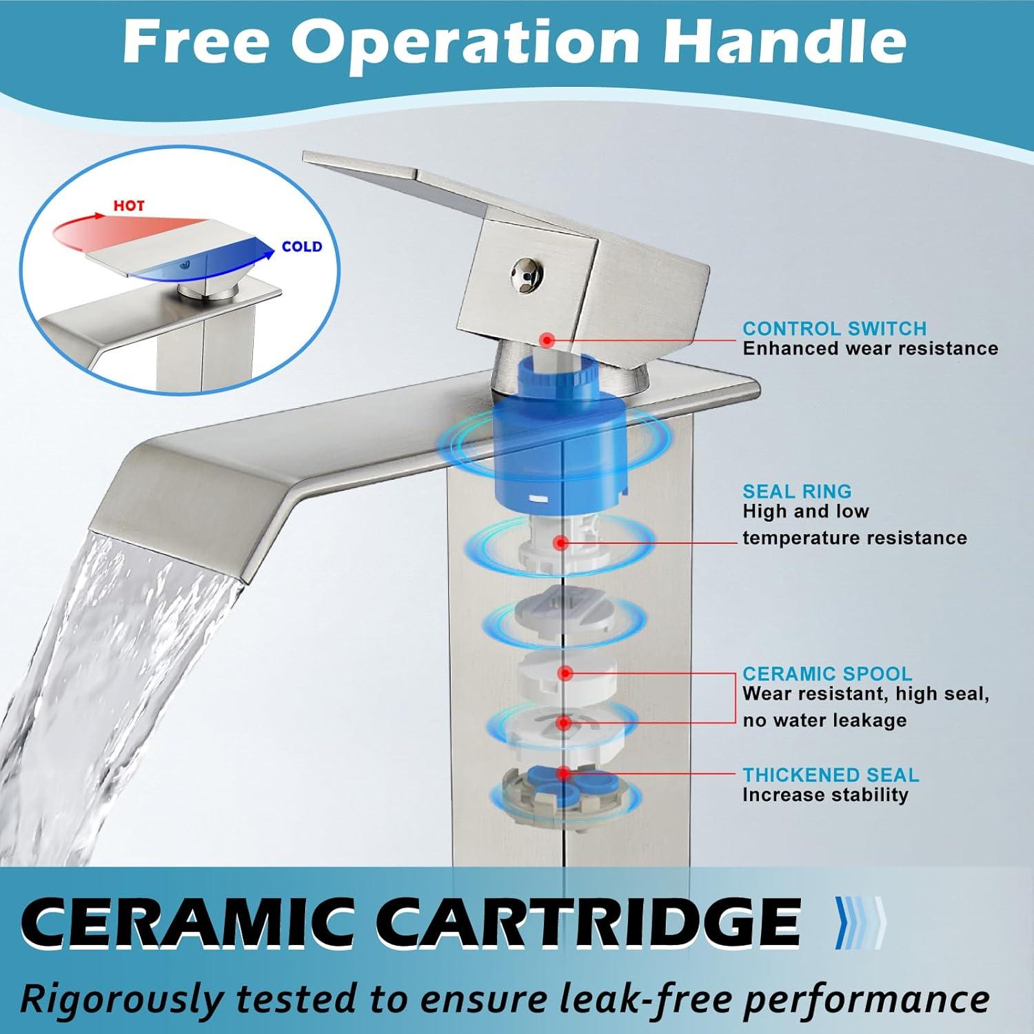 1 Single-handle Bathroom Faucet with Drain Assembly