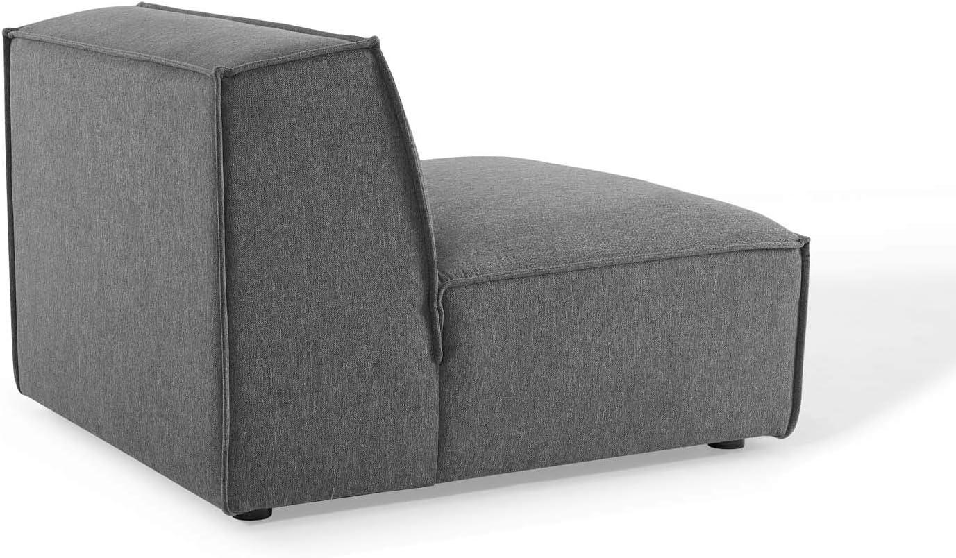 Modway Restore Polyester Fabric Sectional Sofa Armless Chair in Charcoal