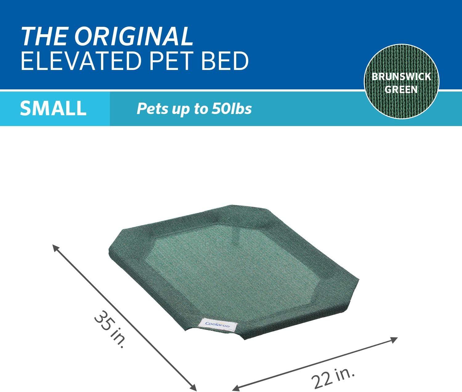 The Original Coolaroo Elevated Pet Dog Bed Replacement Cover, Small, Brunswick Green