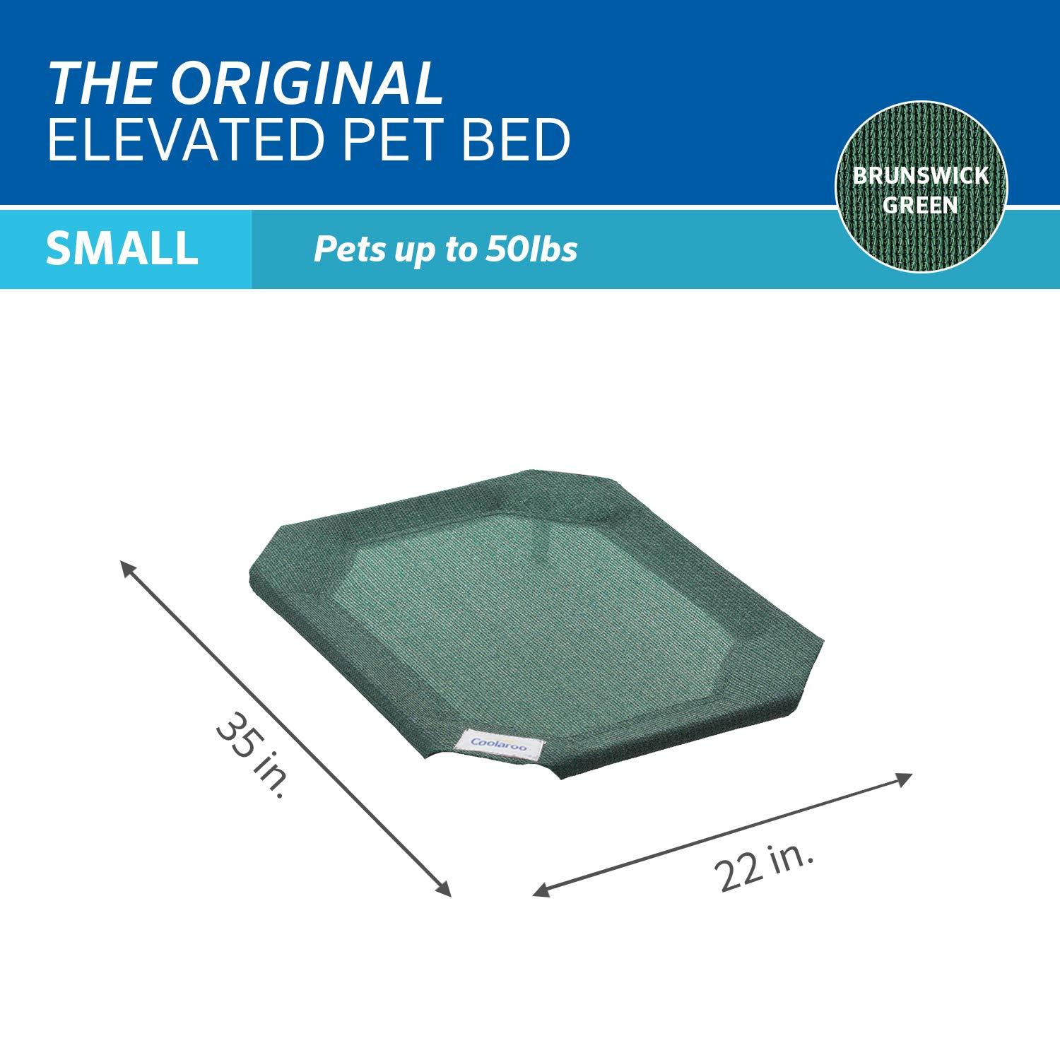 The Original Coolaroo Elevated Pet Dog Bed Replacement Cover, Small, Brunswick Green