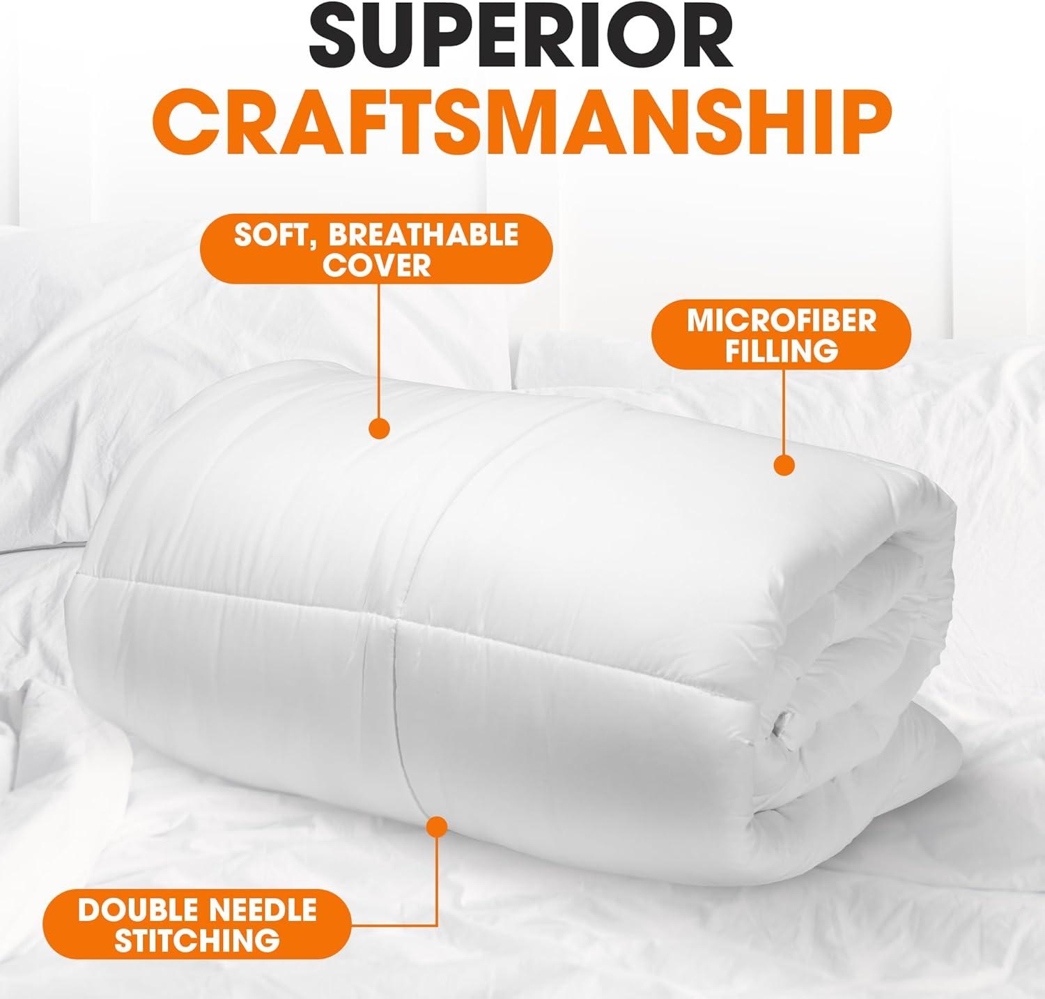 Cheer Collection Luxurious Down Alternative All Season Comforter (White) (King)