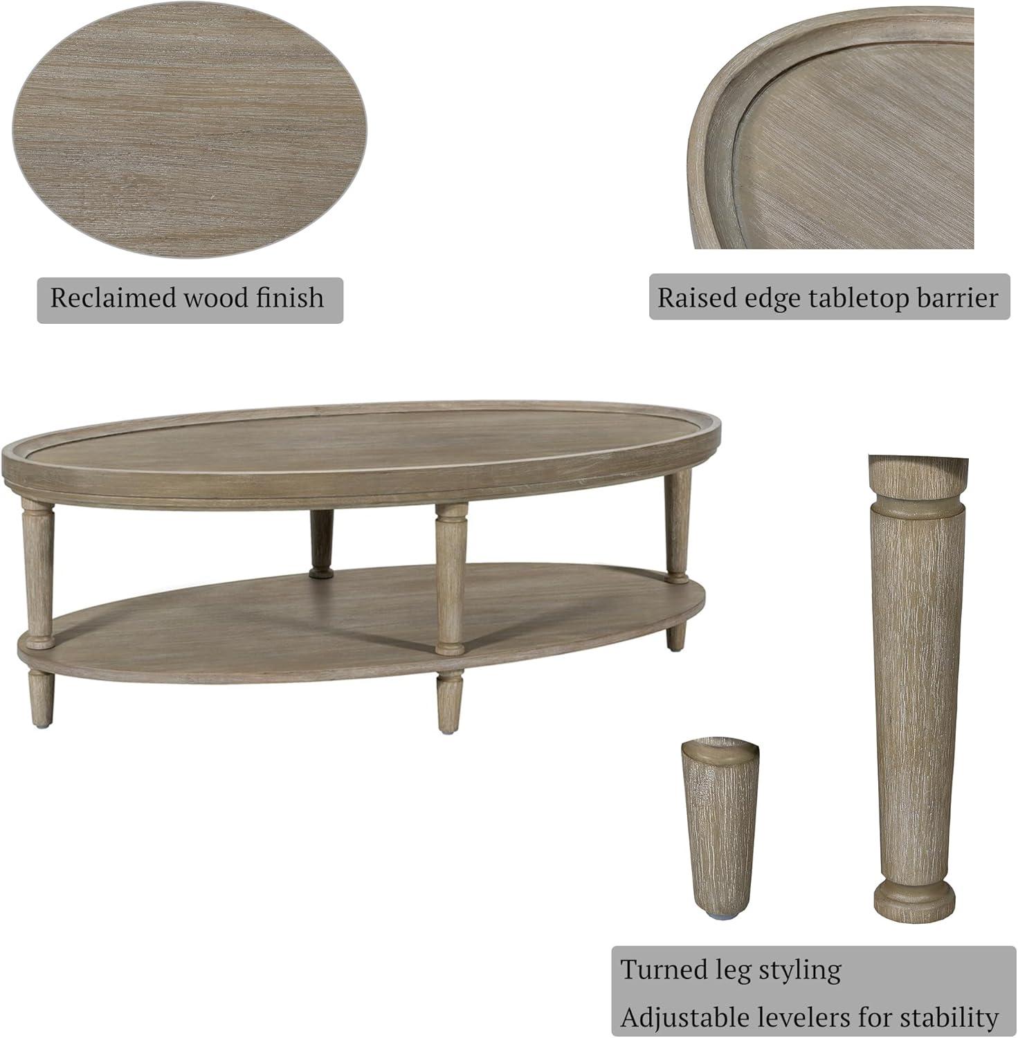 Ayanna Oval Coffee Table With Shelf