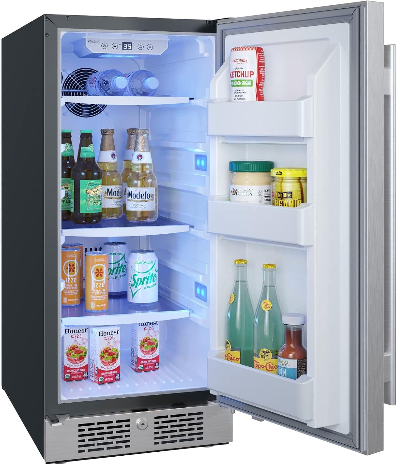 Avallon Afr152rh 15" Wide 3.3 Cu. Ft. Compact Refrigerator - Stainless Steel