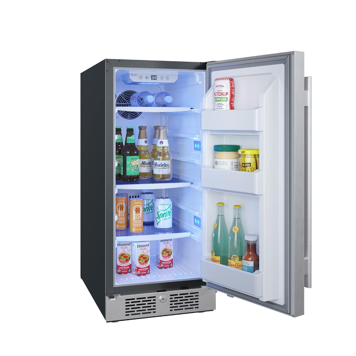 Avallon Afr152rh 15" Wide 3.3 Cu. Ft. Compact Refrigerator - Stainless Steel