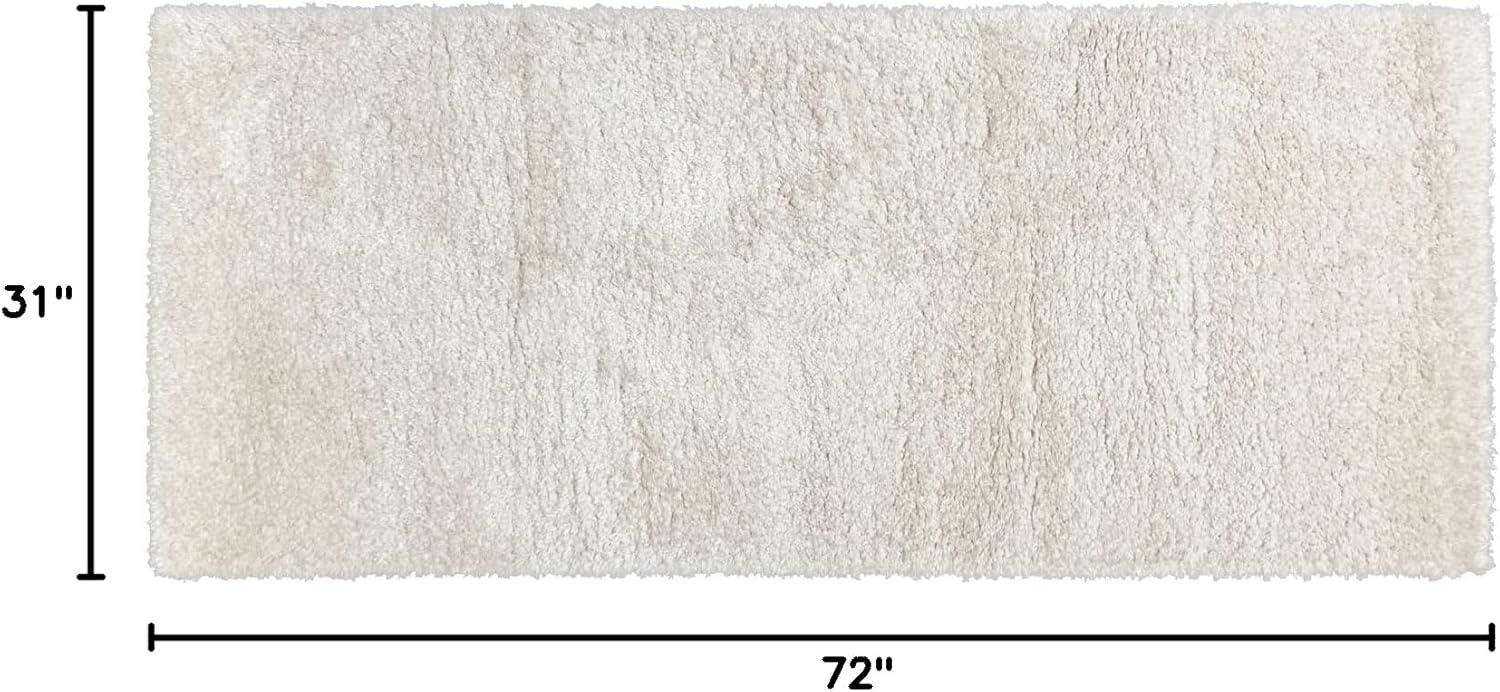 Gertmenian Thayer Solid Ivory Plush Polyester Shag Indoor Area Rug