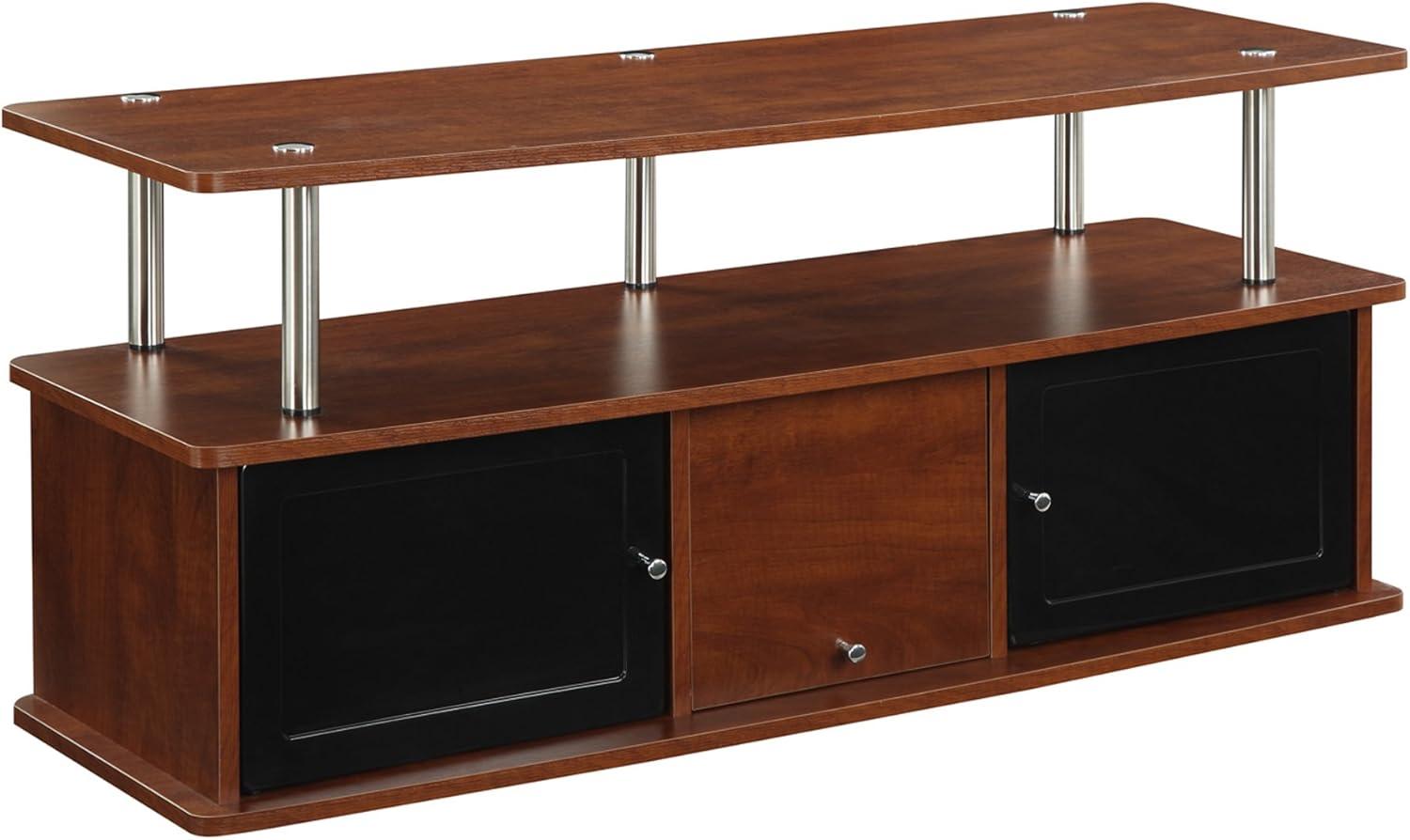 Convenience Concepts Designs2Go TV Stand with 3 Storage Cabinets and Shelf, Cherry