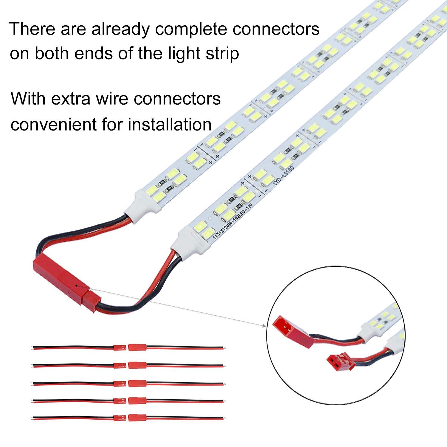 ICIH Under Cabinet LED Light 10Pack 12v LED Light Strip Rigid Super Bright White 6000K SMD5630 9W 84LED Double Row 0.5m/20in for Kitchen Cabinet,Counter,Showcase Vehicle Replace