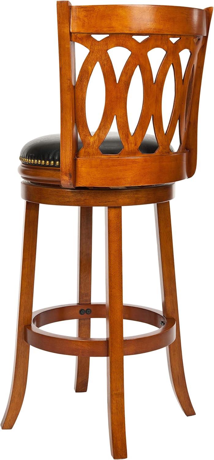 Baldwin Swivel Bar Stool - Dark Oak/Black - Safavieh