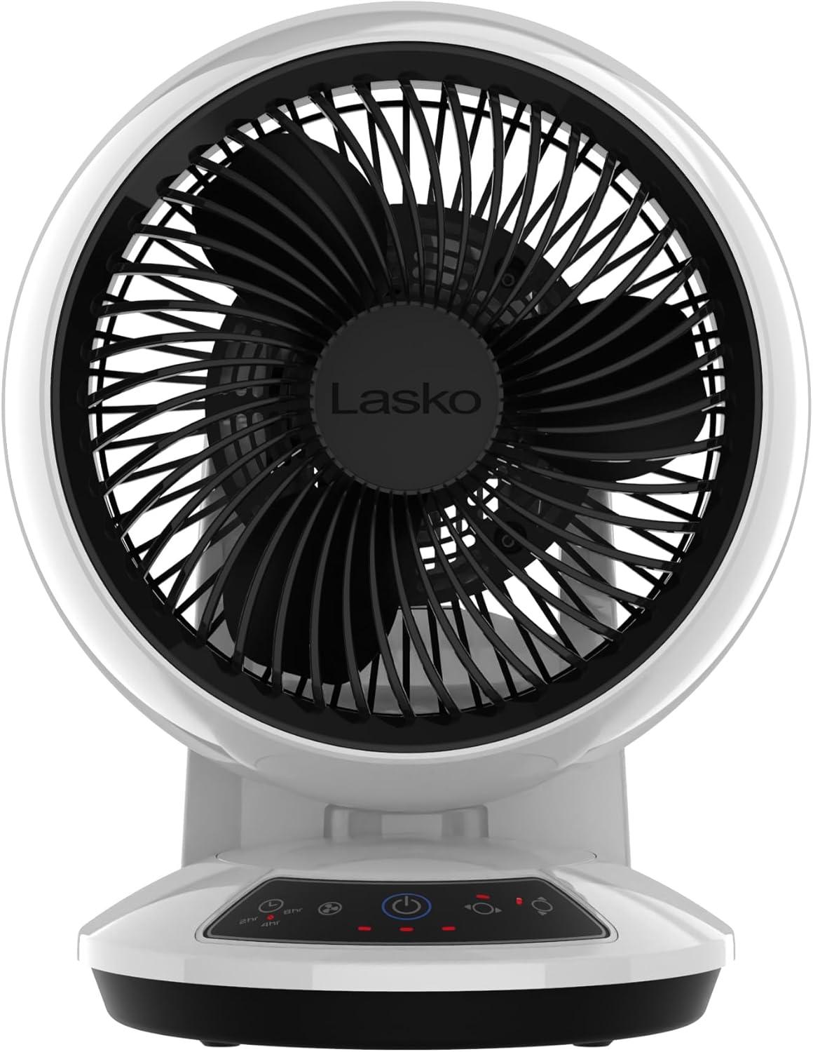 White 8-Inch Remote Controlled Oscillating Tabletop Fan