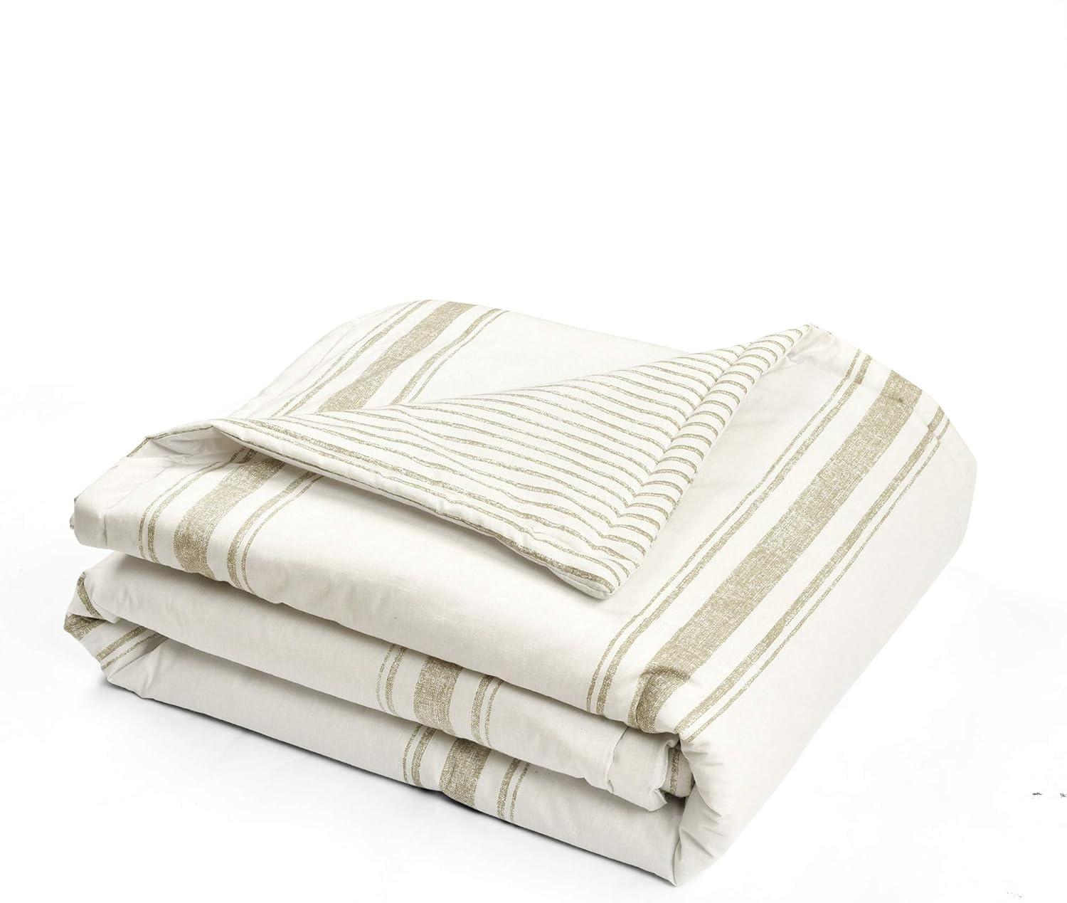 50"x60" Farmhouse Striped Throw Blanket Neutral - Lush Décor