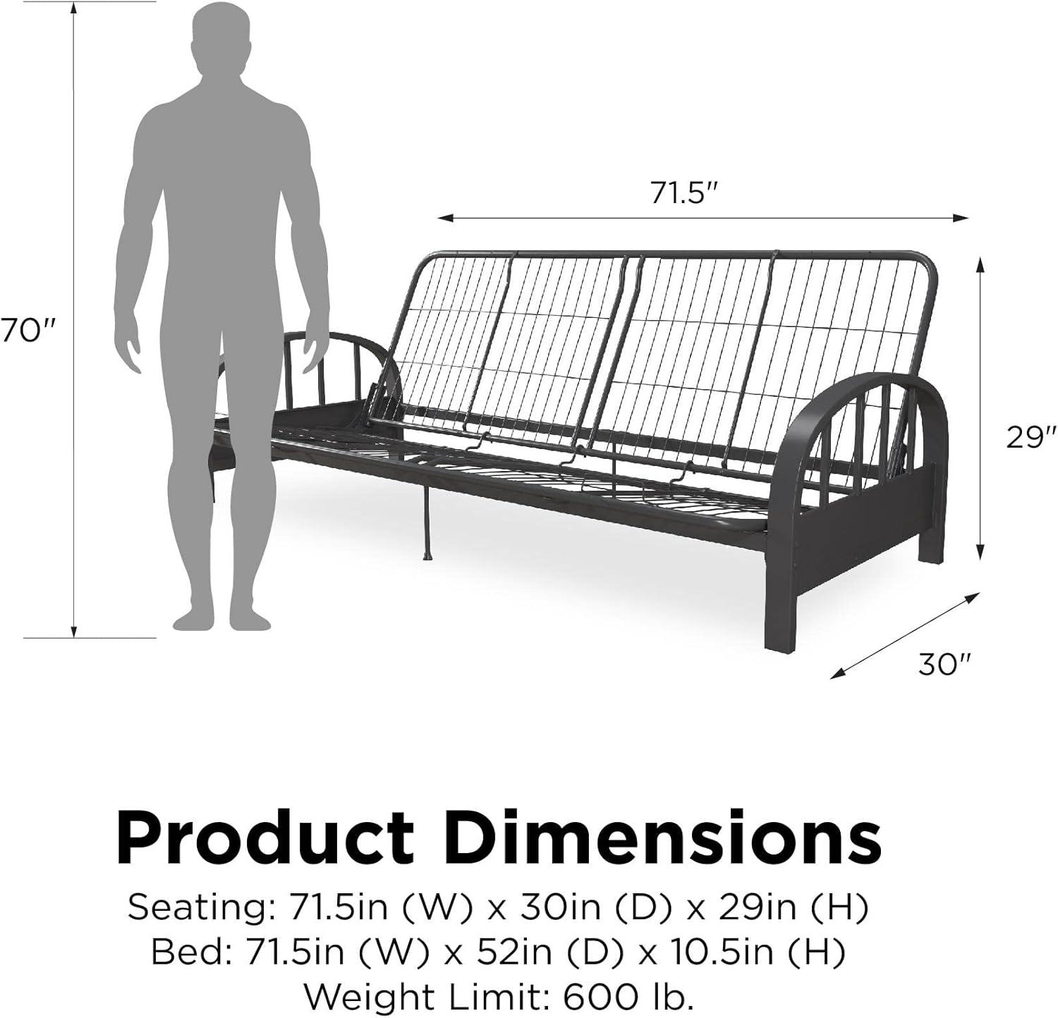 DHP Aiden Futon Frame, Gunmetal Gray