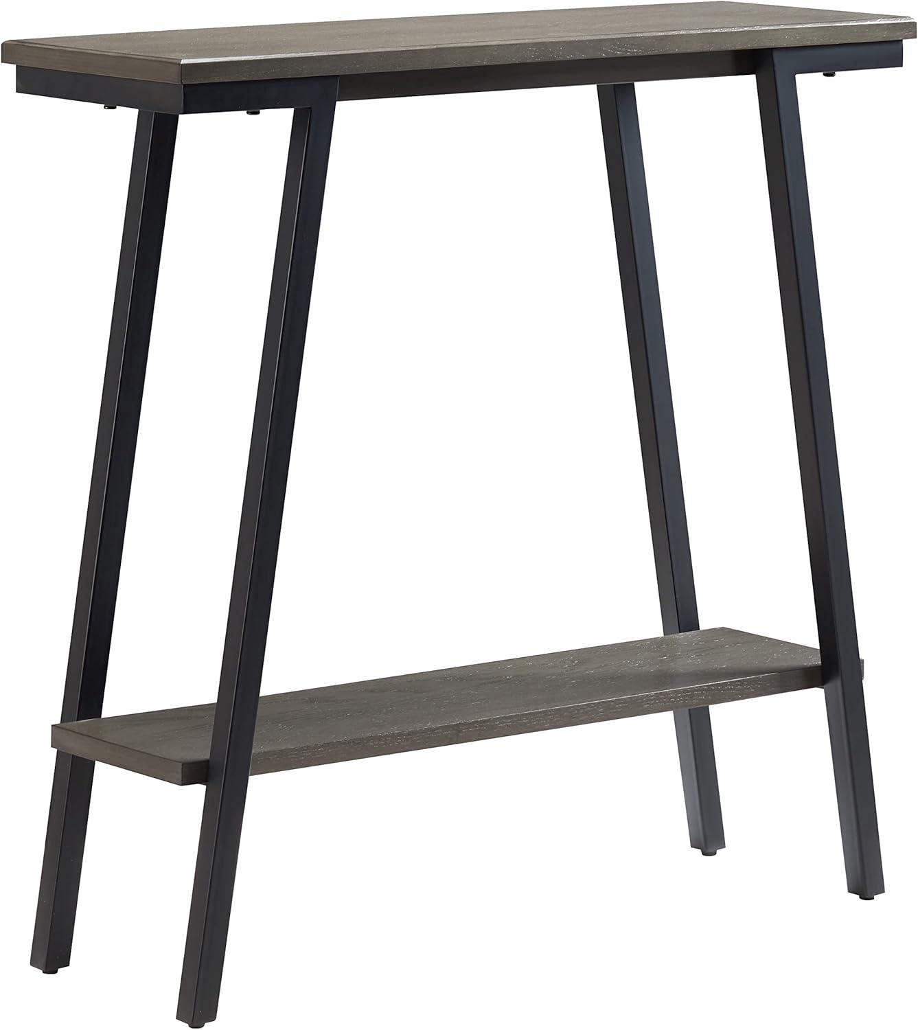 Leick Home 214338 Empiria Wood Console Table with Metal Frame for Living Room Entryway Bedroom, Gray