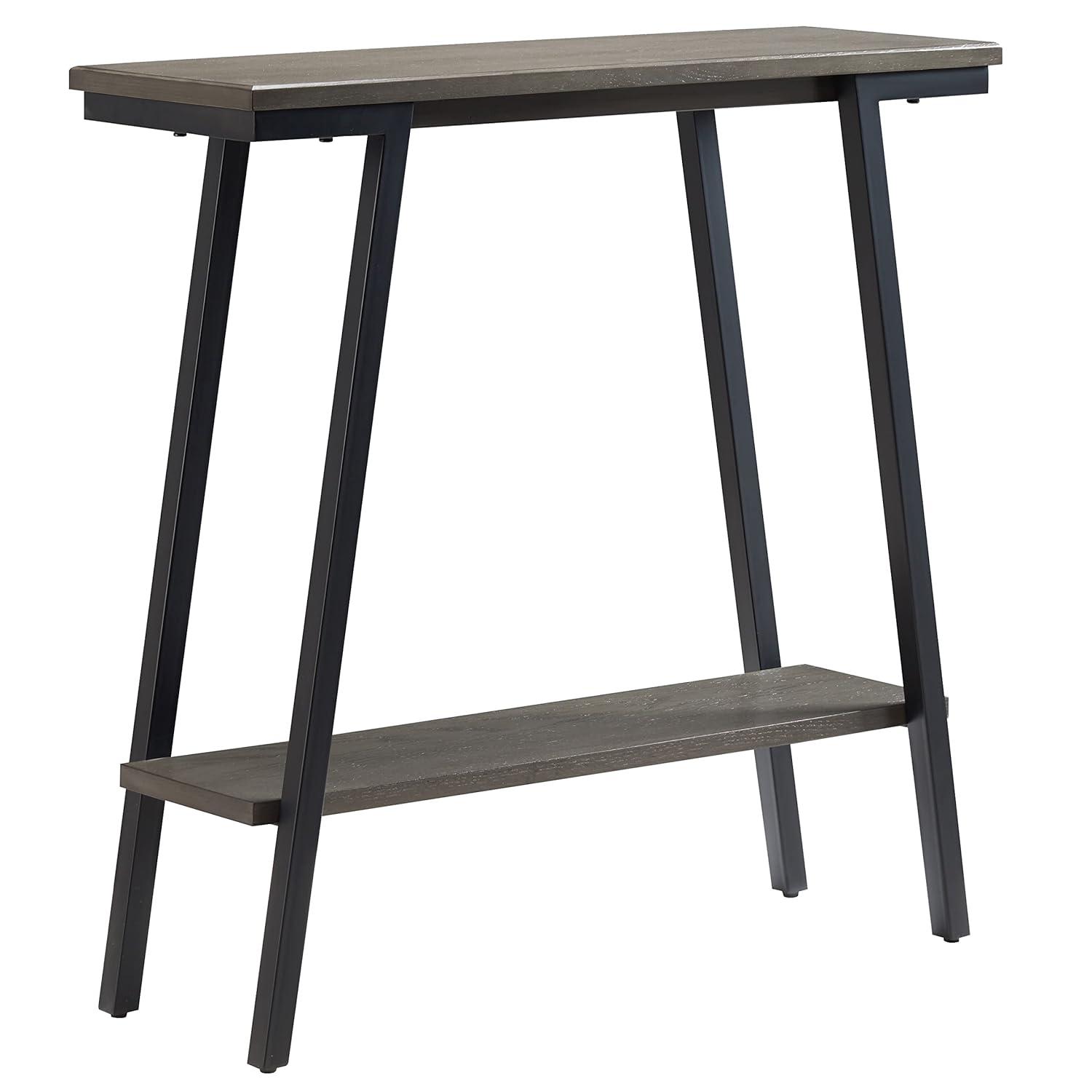 Leick Home 214338 Empiria Wood Console Table with Metal Frame for Living Room Entryway Bedroom, Gray