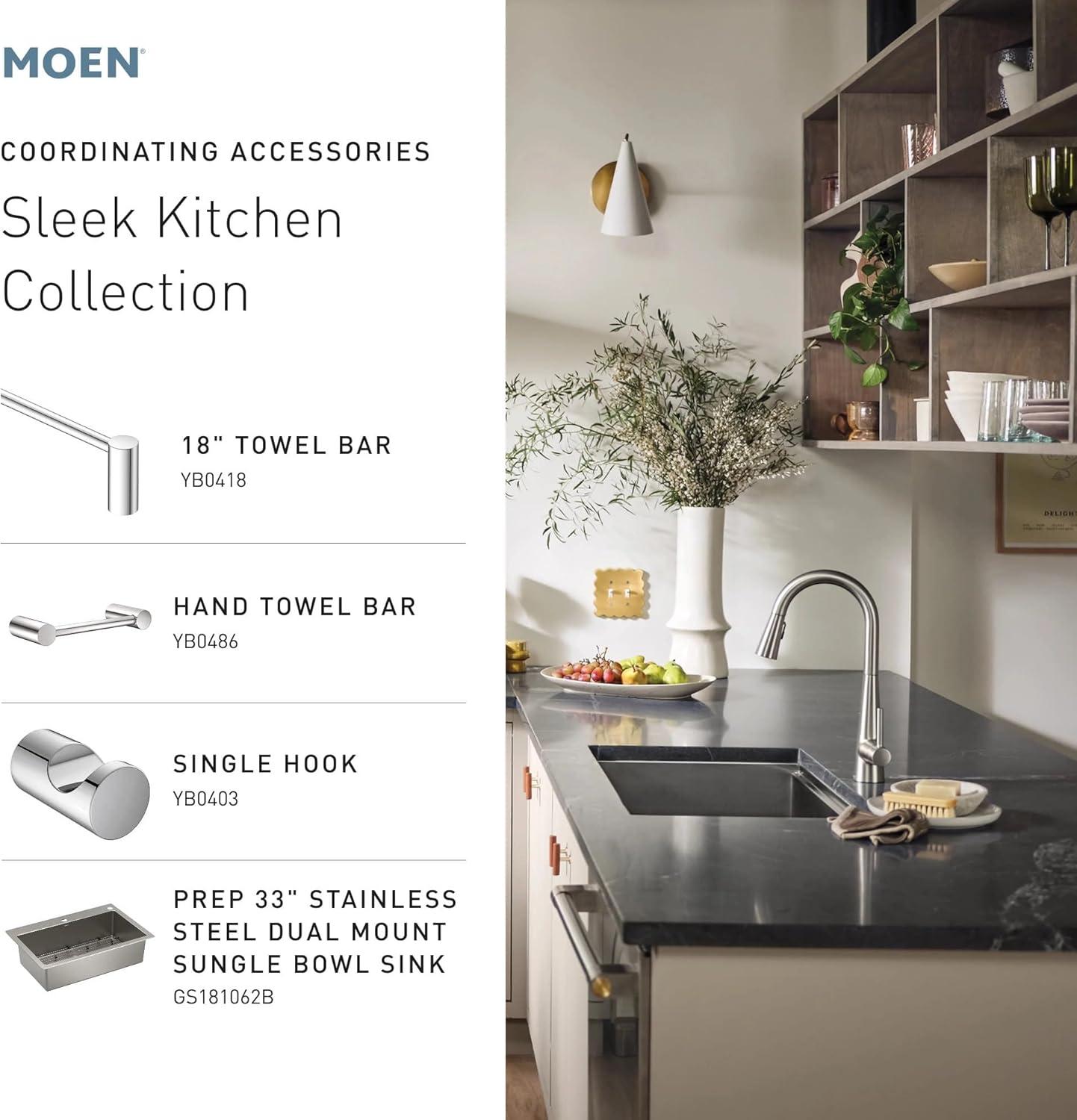 Moen Sleek MotionSense Wave Single Handle Pulldown Kitchen Faucet with Power Clean Technology