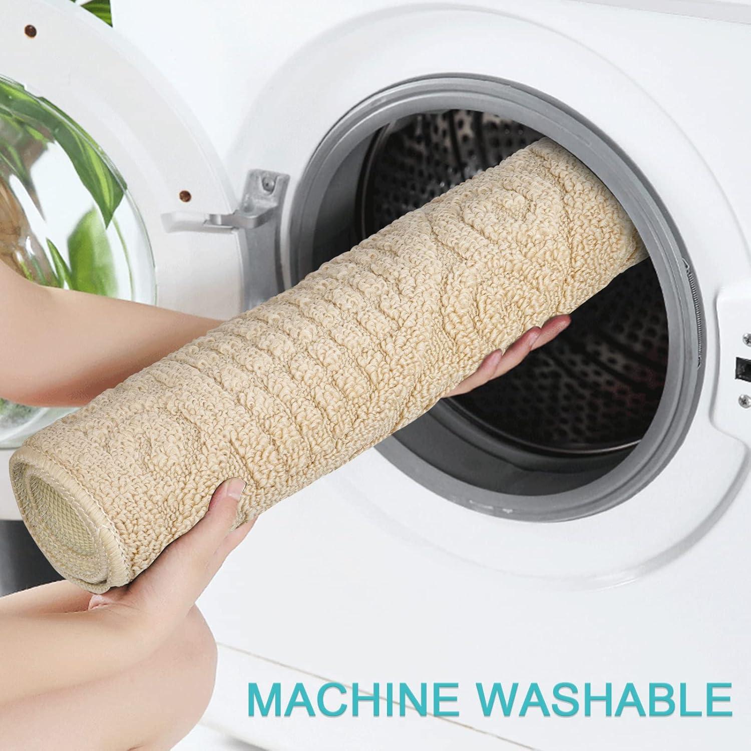 Half Round Non-Slip Kitchen Bedroom Toilet Doormat Floor Rug Mat Keeps Your Floors Clean Decorative Design (Large, Blue)