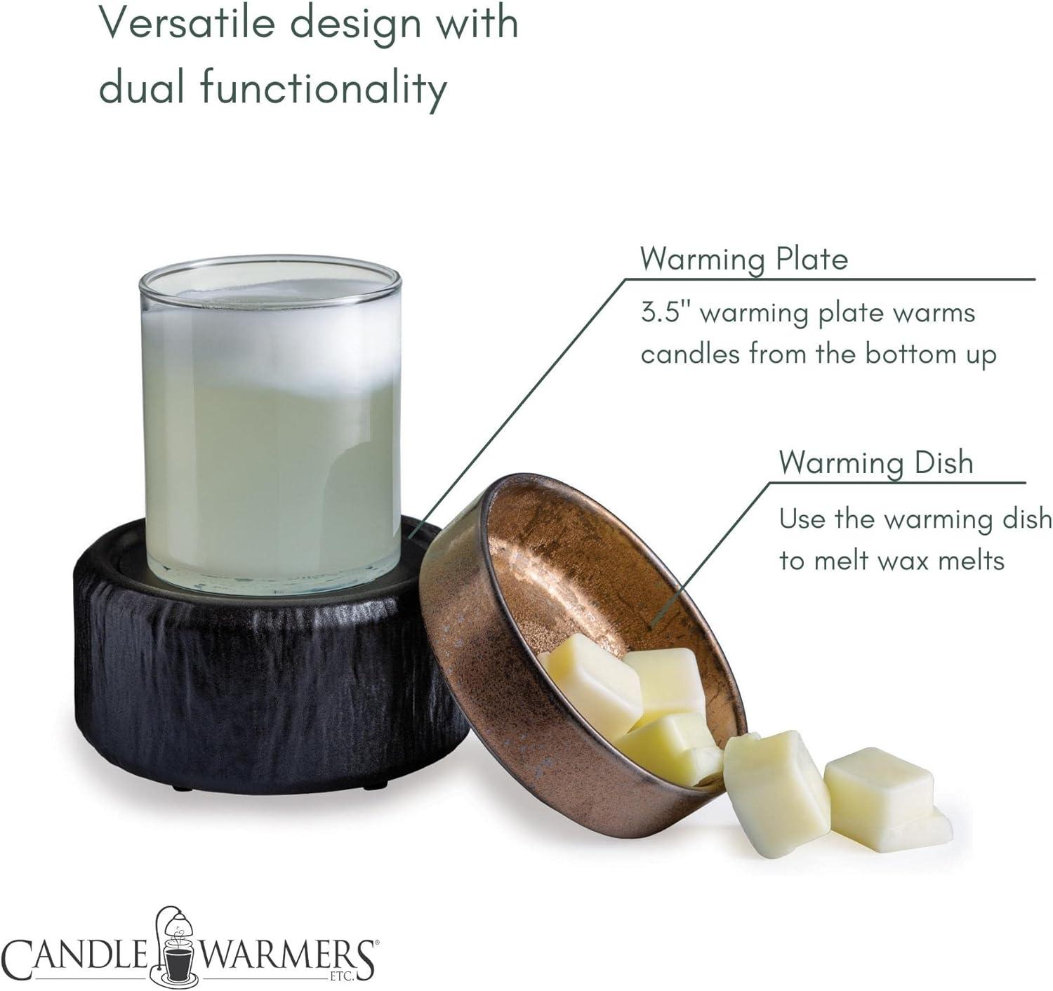 Candle Warmers Etc. 2-in-1 Fragrance Warmers, Primitive Black