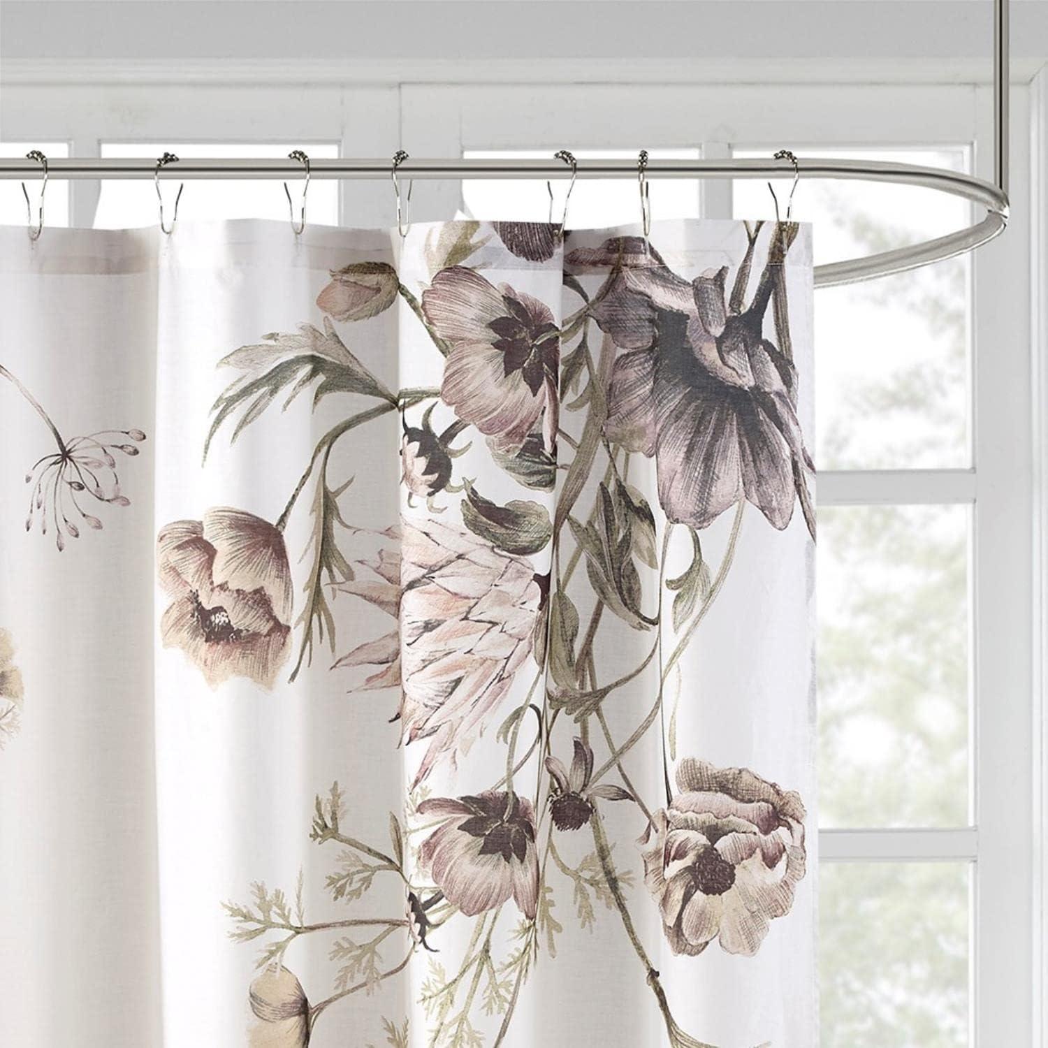 Cassandra Printed Cotton Shower Curtain