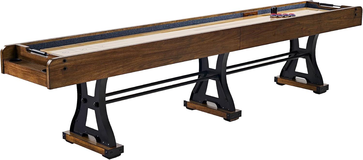 Barrington Billiards Company Barrington Billiards 12' Coventry Shuffleboard Table With Scratch-Resistant Playfield and 8 Puck Set