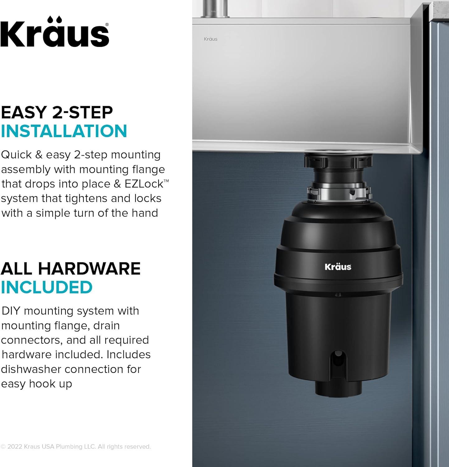 KRAUS Standard PRO™ Gauge Undermount Kitchen Sink with WasteGuard™ Garbage Disposal