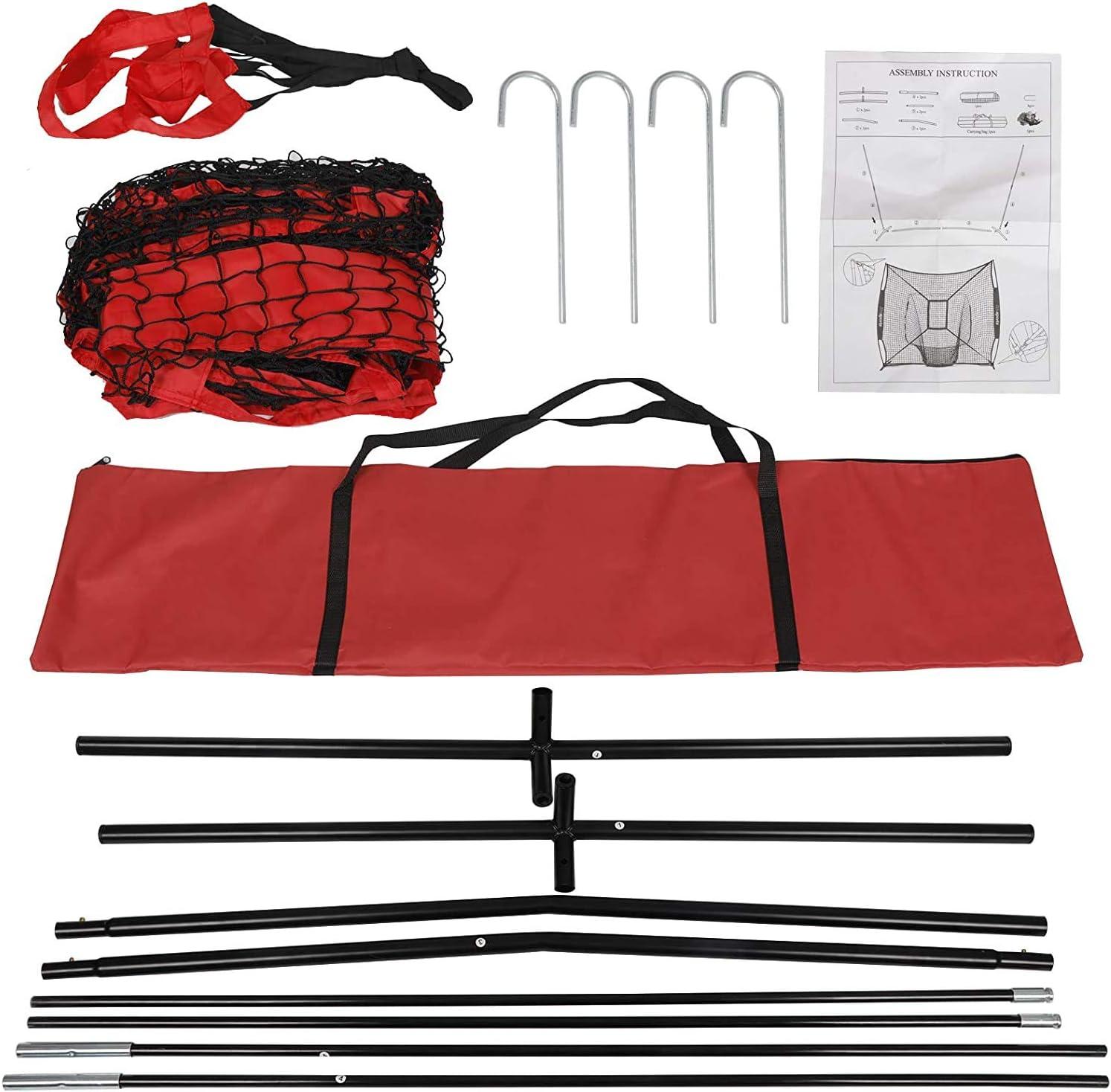 Zeny 7' x 7' Baseball Softball Practice Net Hitting Pitching Training Net w/Strike Zone,Bow Frame & Carry Bag