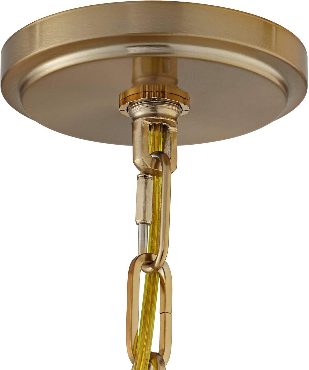 Charleston 18" Brass and Glass Industrial Farmhouse Pendant Light