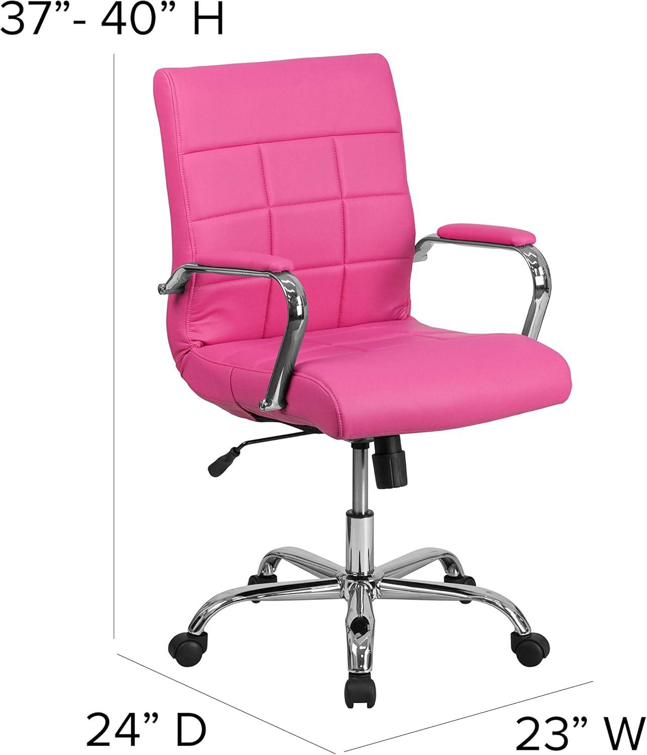 Flash Furniture Mid-Back Vinyl Executive Swivel Office Chair with Chrome Base and Arms