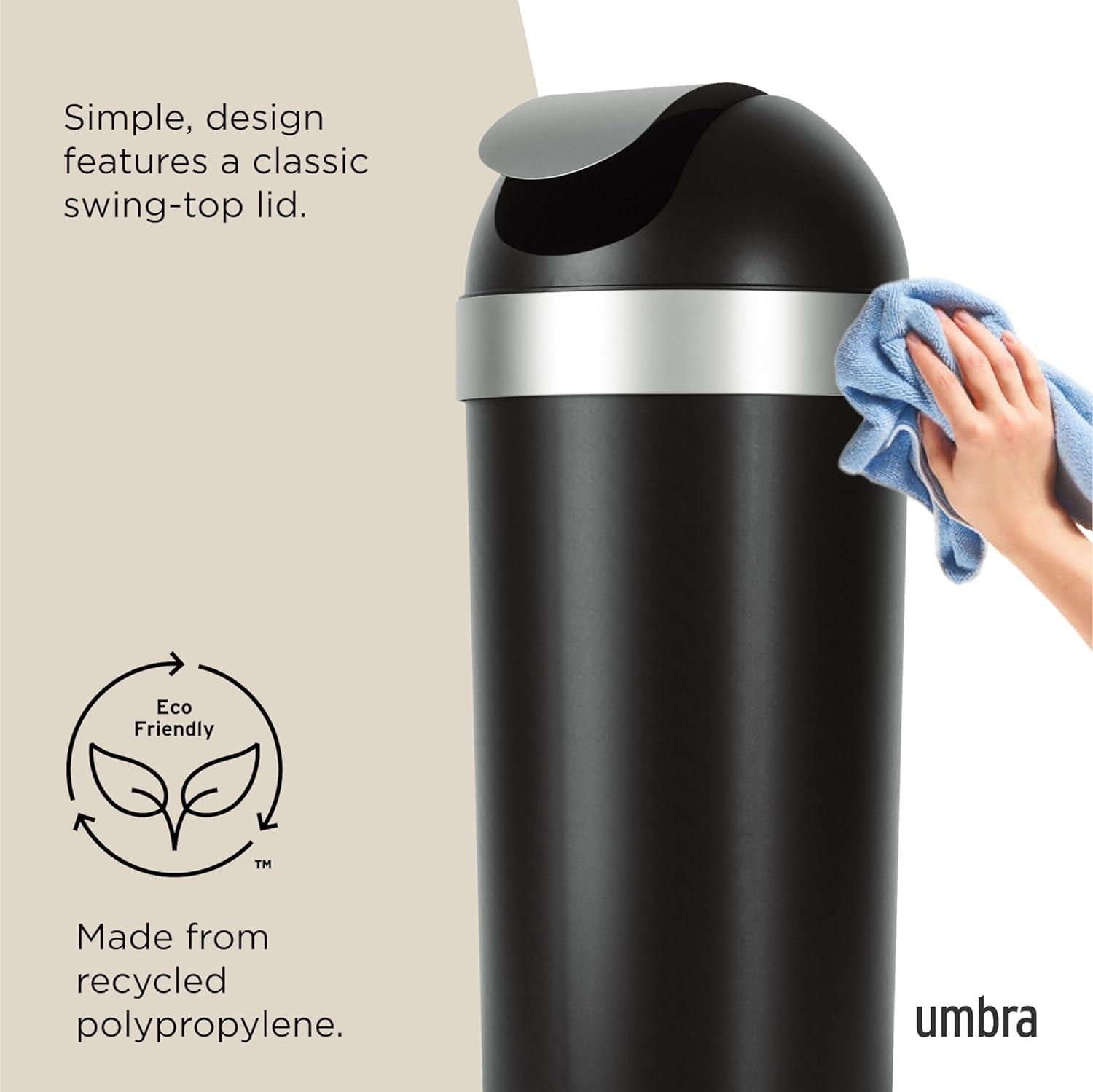 Umbra Venti Plastic Swing Top Kitchen Trash Can - 16 Gallons