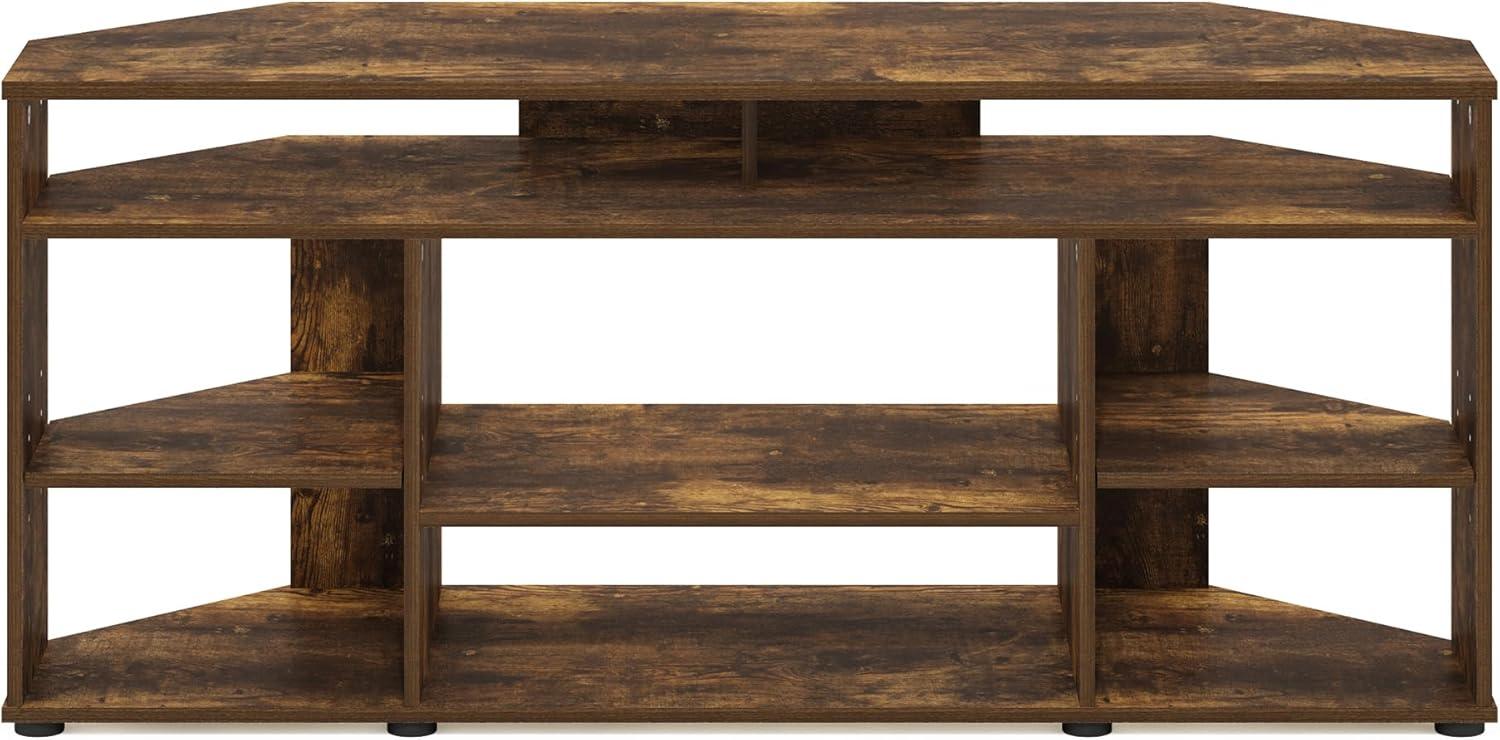 Furinno Jensen Corner TV Stand TV up to 55 Inches, Amber Pine