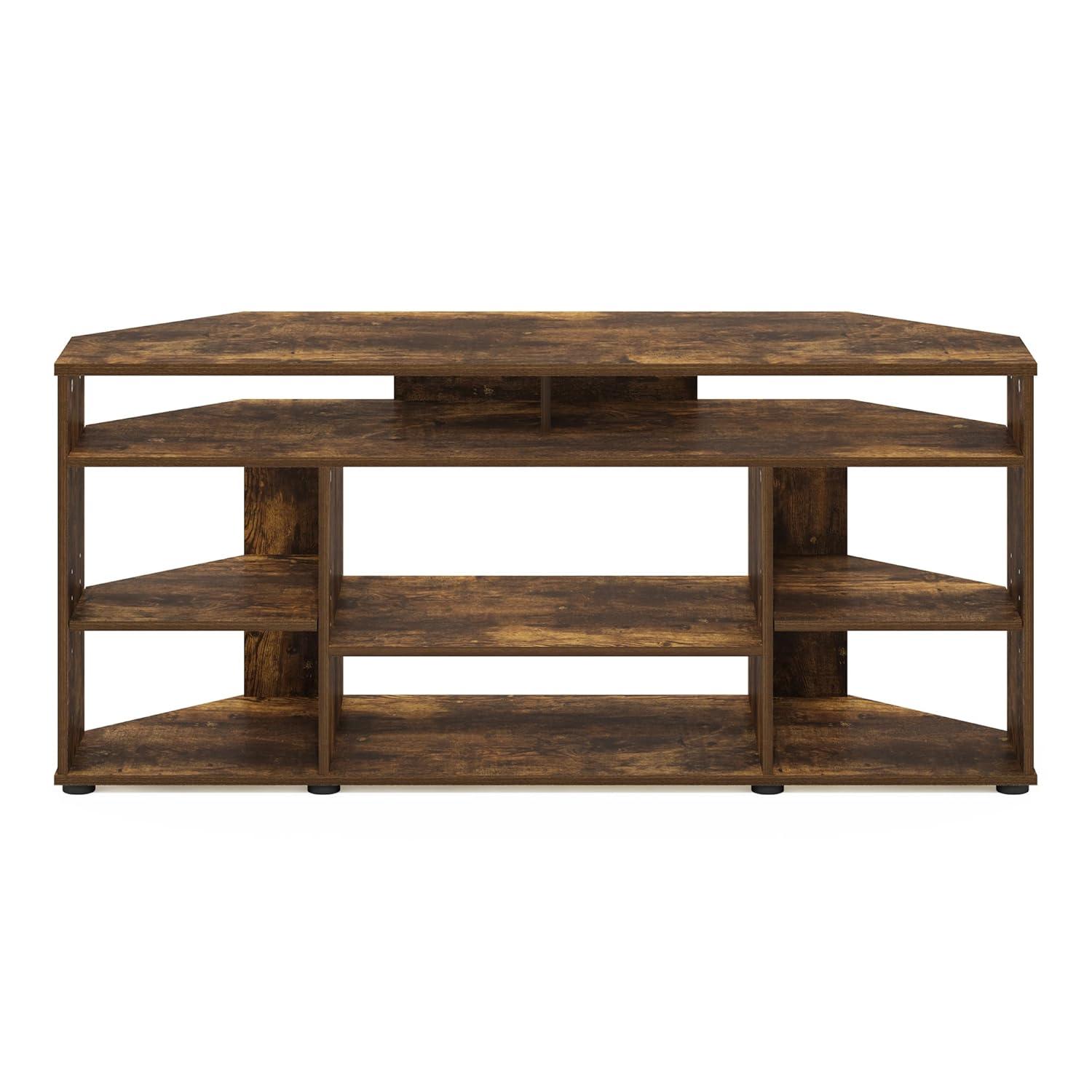 Furinno Jensen Corner TV Stand TV up to 55 Inches, Amber Pine