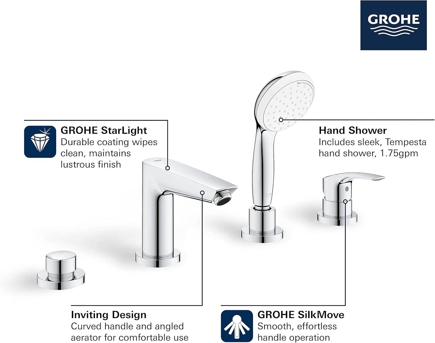 Eurosmart Single Handle Deck Mount Roman Tub Faucet Trim