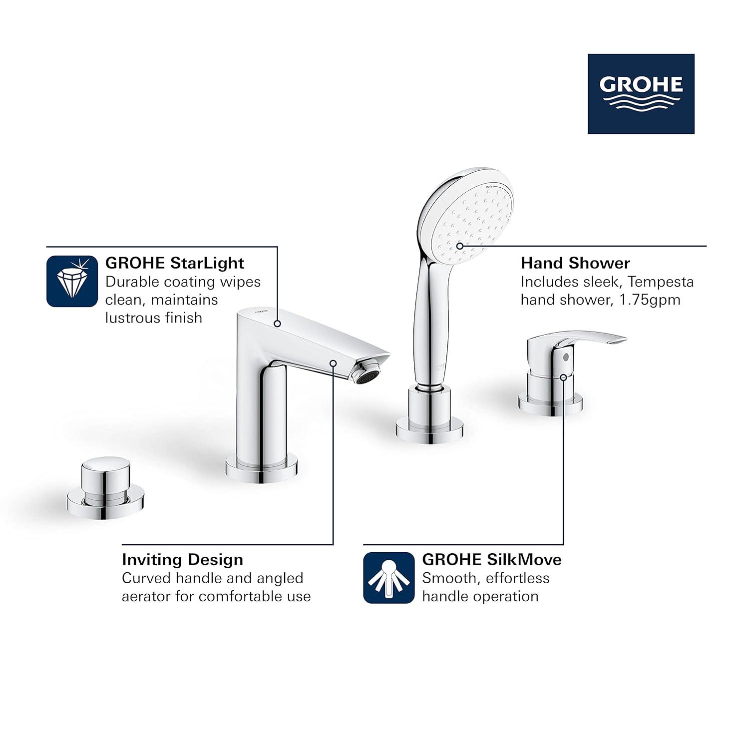 Eurosmart Single Handle Deck Mount Roman Tub Faucet Trim