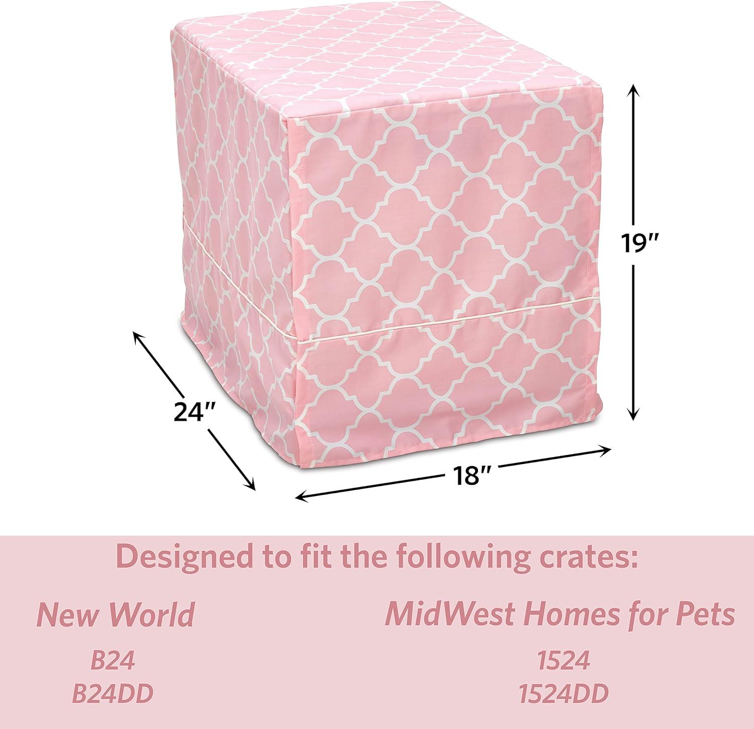 Pink Teflon Fabric 24-Inch Dog Crate Cover