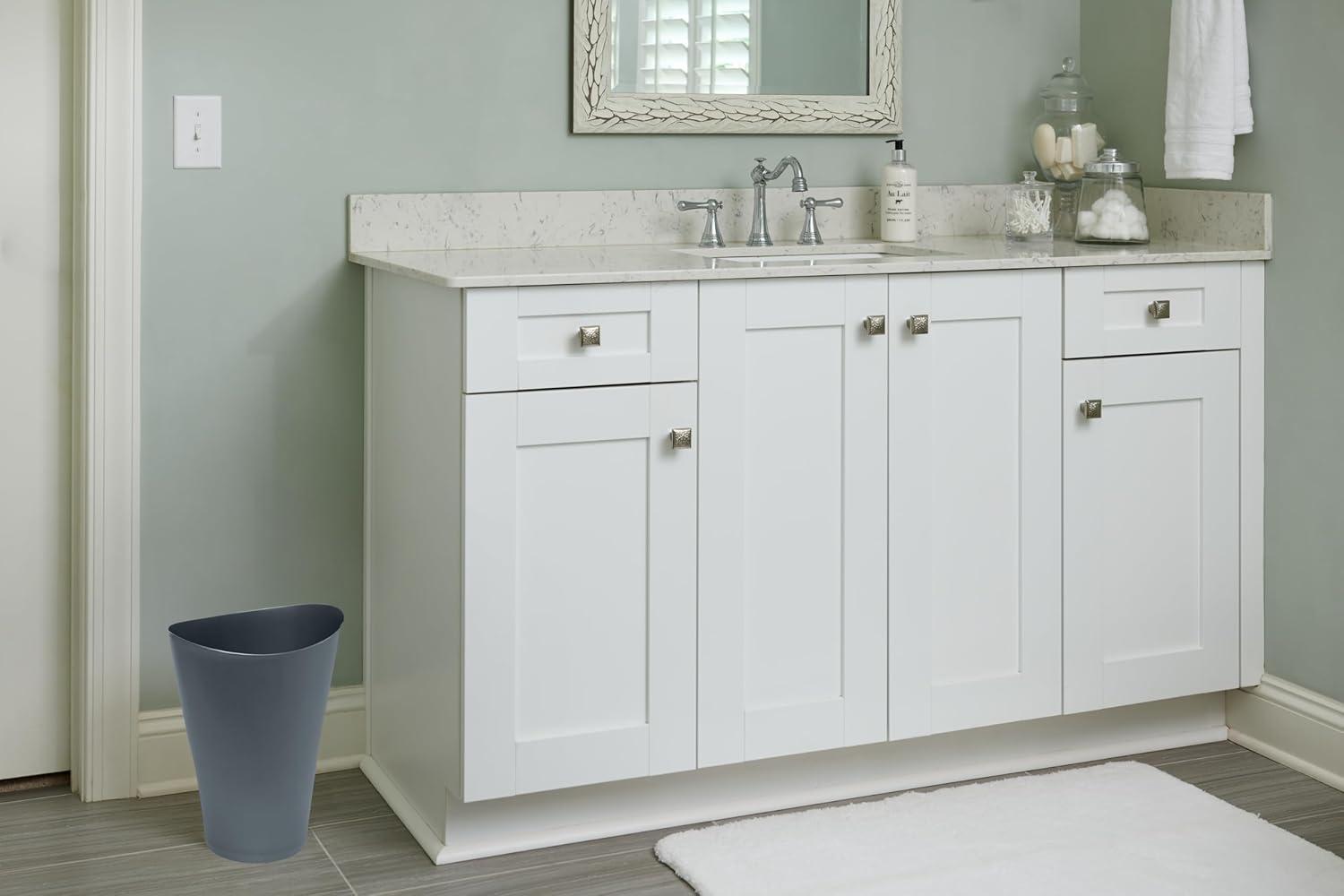 Rubbermaid Spa Works 2.25 gal Gray Plastic Vanity Wastebasket