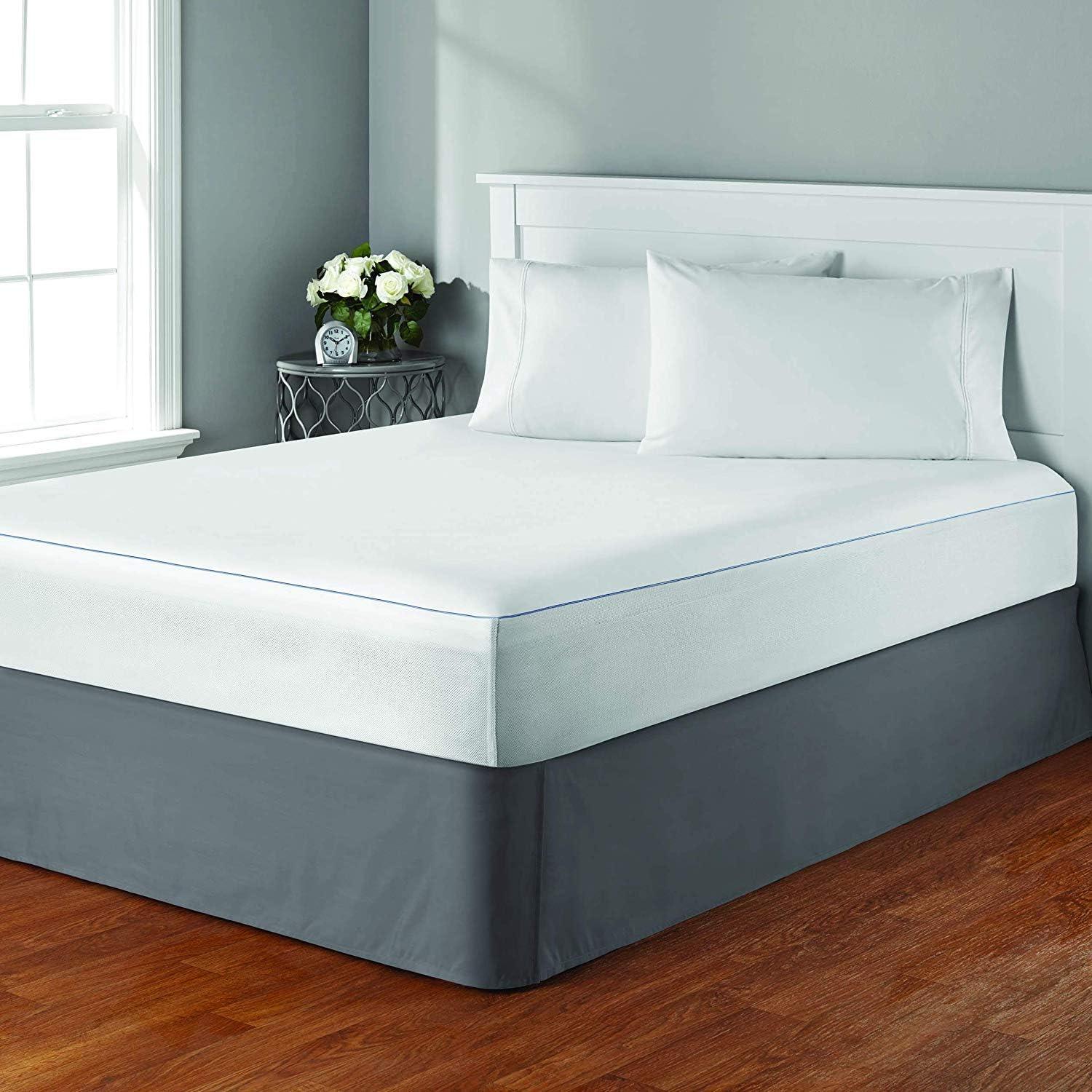 Full White Waterproof Polyester Mattress Encasement