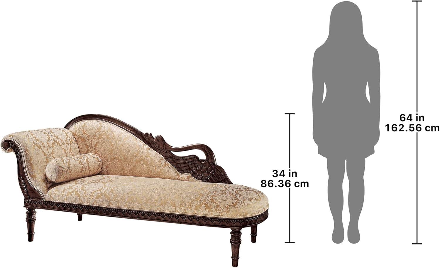 Victorian Swan Motif Hand-Carved Mahogany Fainting Couch