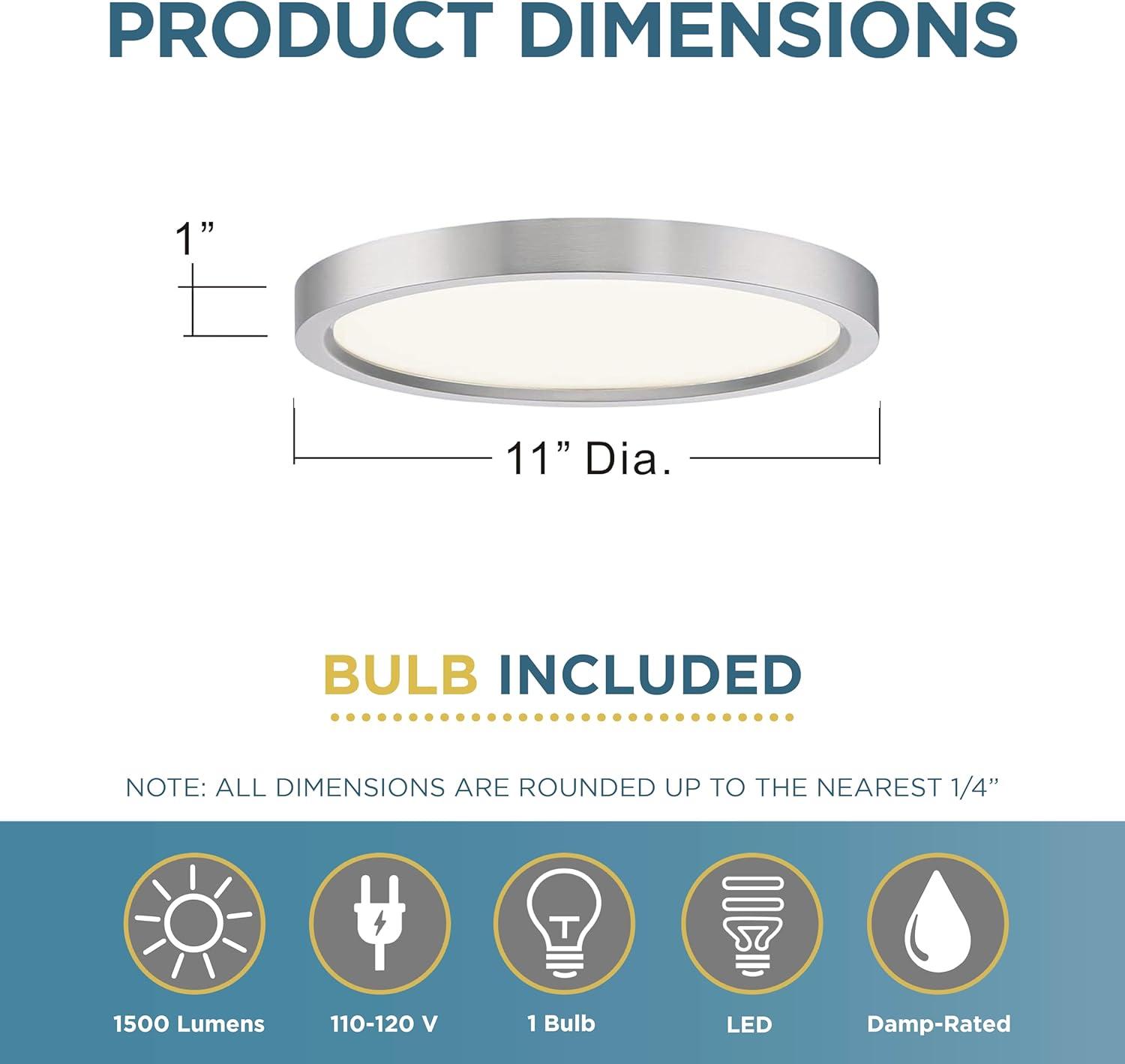 Quoizel Outskirt 11" Wide Brushed Nickel LED Ceiling Light