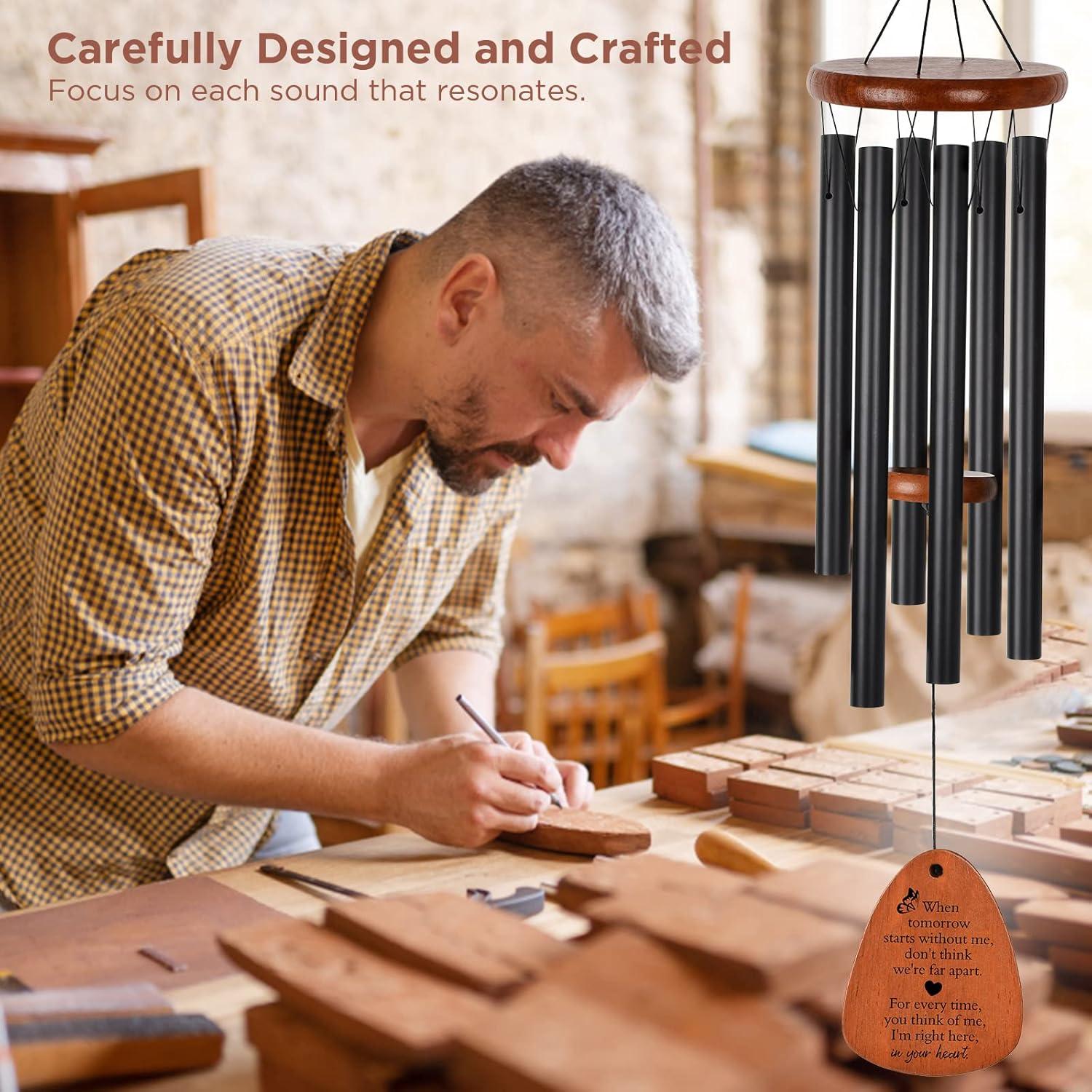 Sympathy Gifts for Loss of Loved One 32" Memorial Wind Chimes for Loss of Loved One Bereavement Condolence Gifts Sympathy Windchimes Memory Wind Chime with Memorial Card