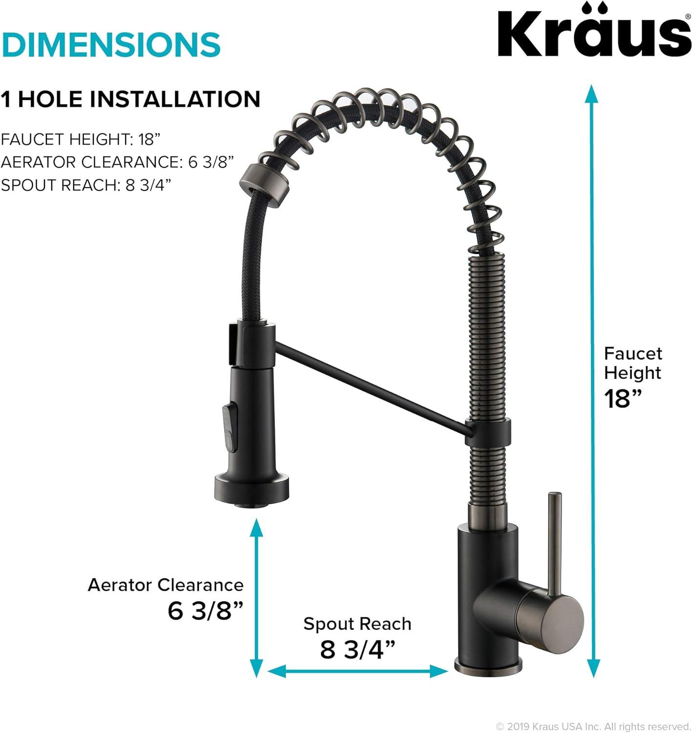 KRAUS Bolden Commercial Style 2-Function Single Handle Pull Down Kitchen Faucet