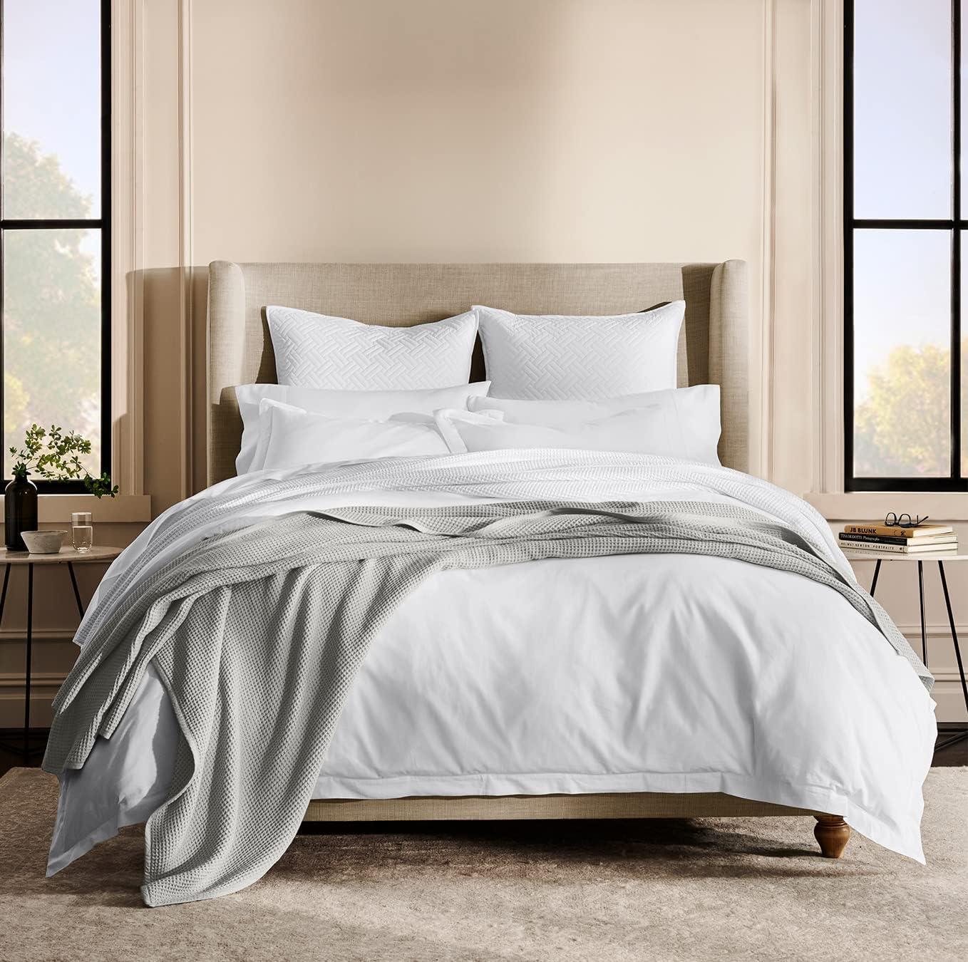 King Pewter Organic Cotton Waffle Bed Blanket
