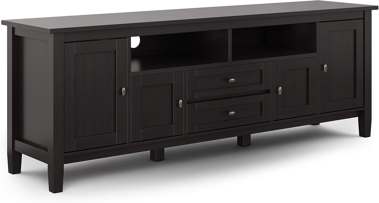 Warm Shaker 72" Solid Wood TV Stand in Hickory Brown