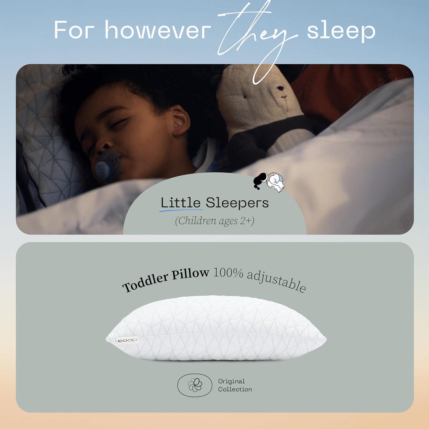 Coop Home Goods Memory Foam Toddler Pillow for Sleeping
