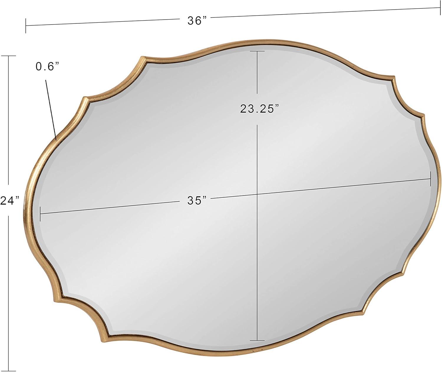 24" x 36" Leanna Scalloped Oval Decorative Wall Mirror - Kate & Laurel All Things Decor