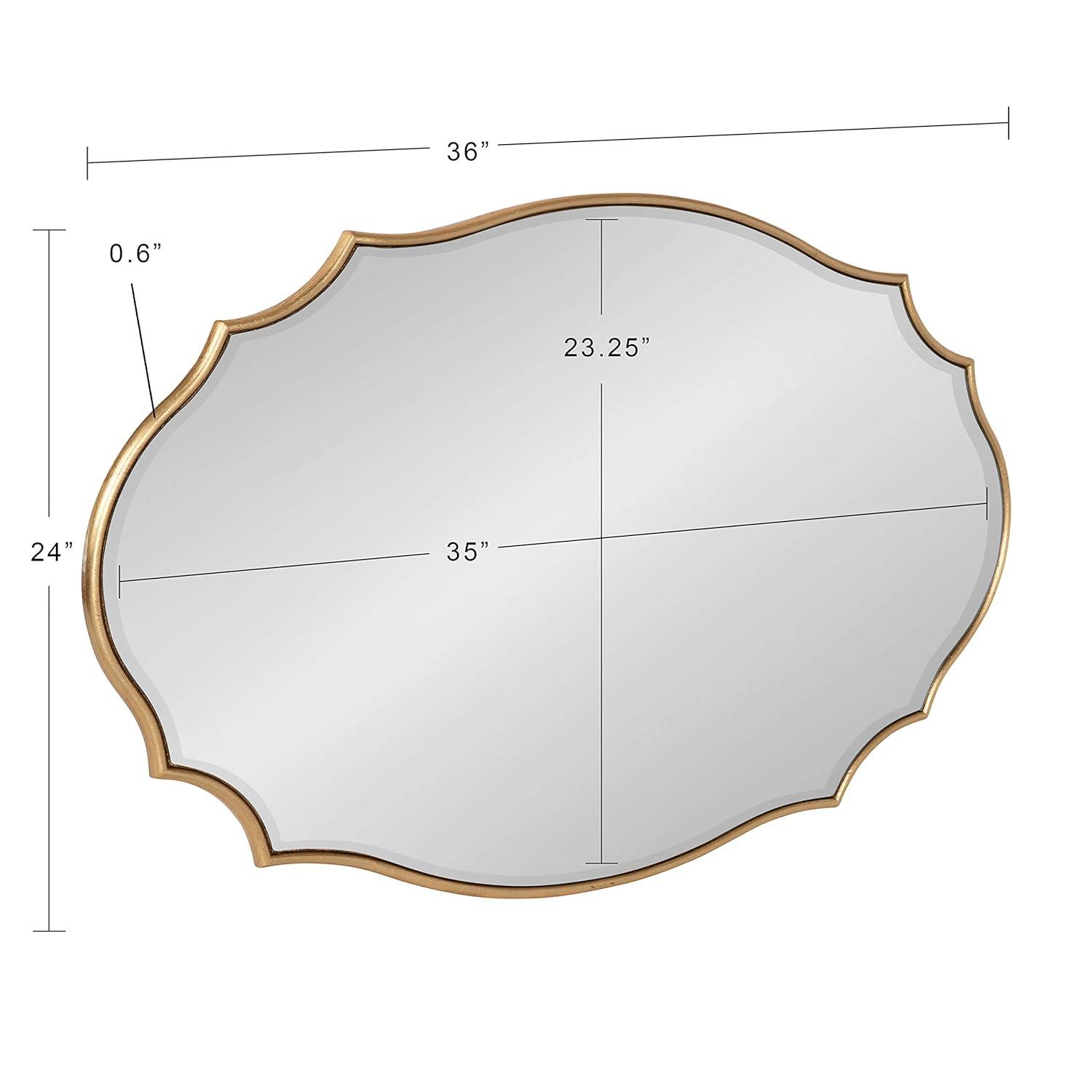 24" x 36" Leanna Scalloped Oval Decorative Wall Mirror Gold - Kate & Laurel All Things Decor