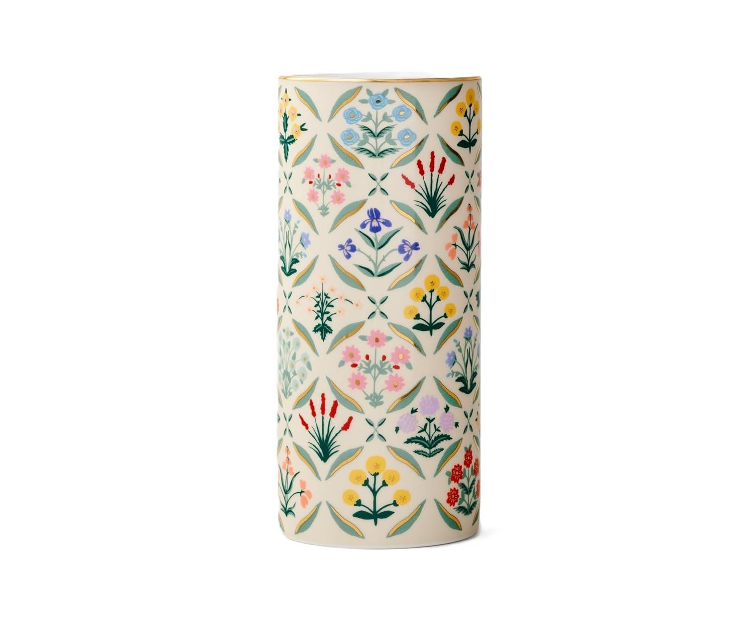 RIFLE PAPER CO. Estee Porcelain Vase for Room and Home Décor, Brighten Up a Living Room, Kitchen Table, or Farmhouse, Large Vase for Tabletop Centerpieces or Bookshelves