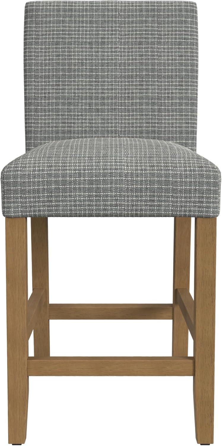 HomePop Classic 25" Indoor Upholstered Counter Stool, Sage Mini Grid Pattern