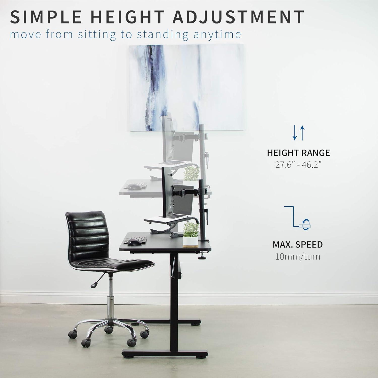 Vivo 55" x 24" Crank Height Adjustable Desk