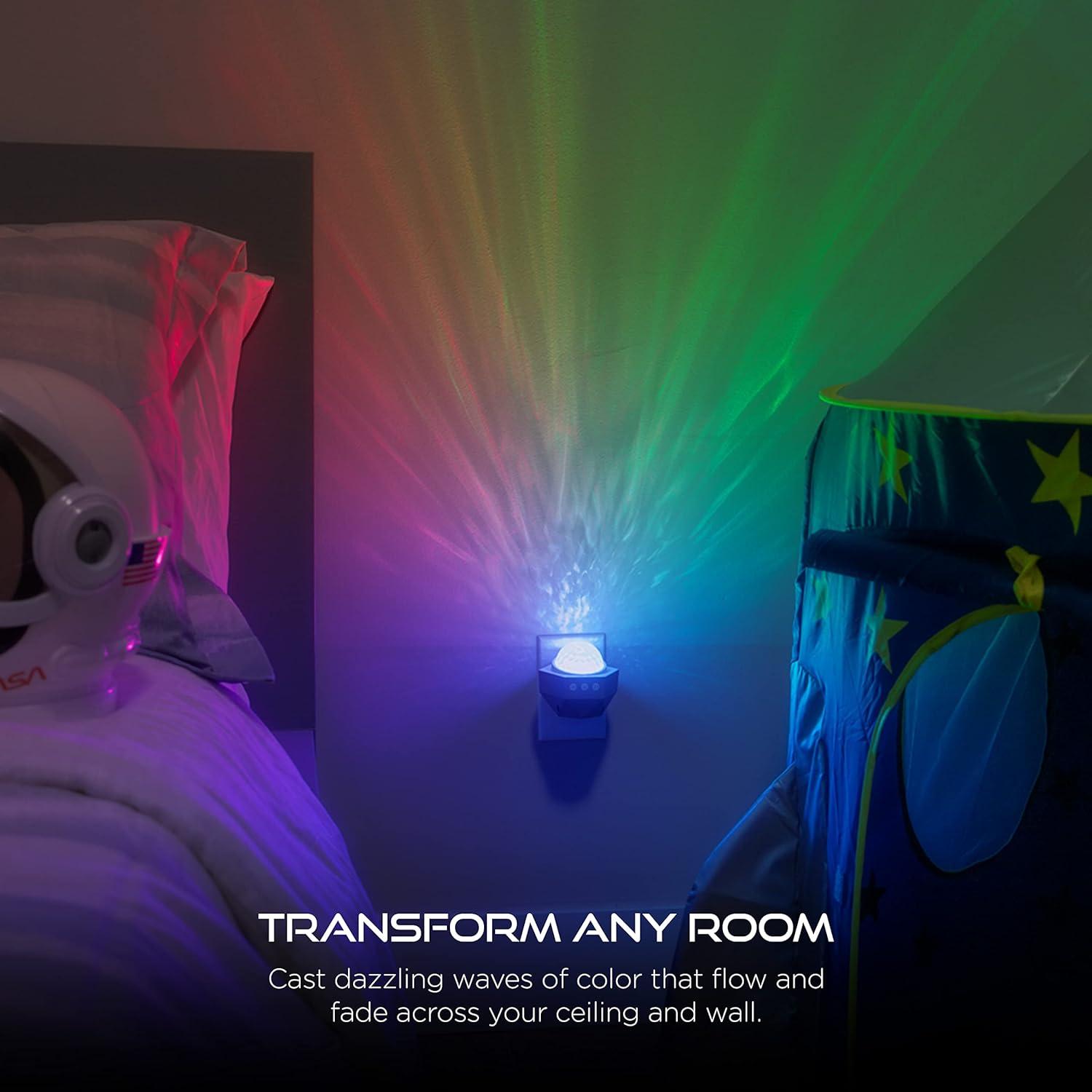 Galaxy Wave Projector Wall Plug Light - Enbrighten: Aurora & Nebula Effects, Integrated LED, Modern Decor