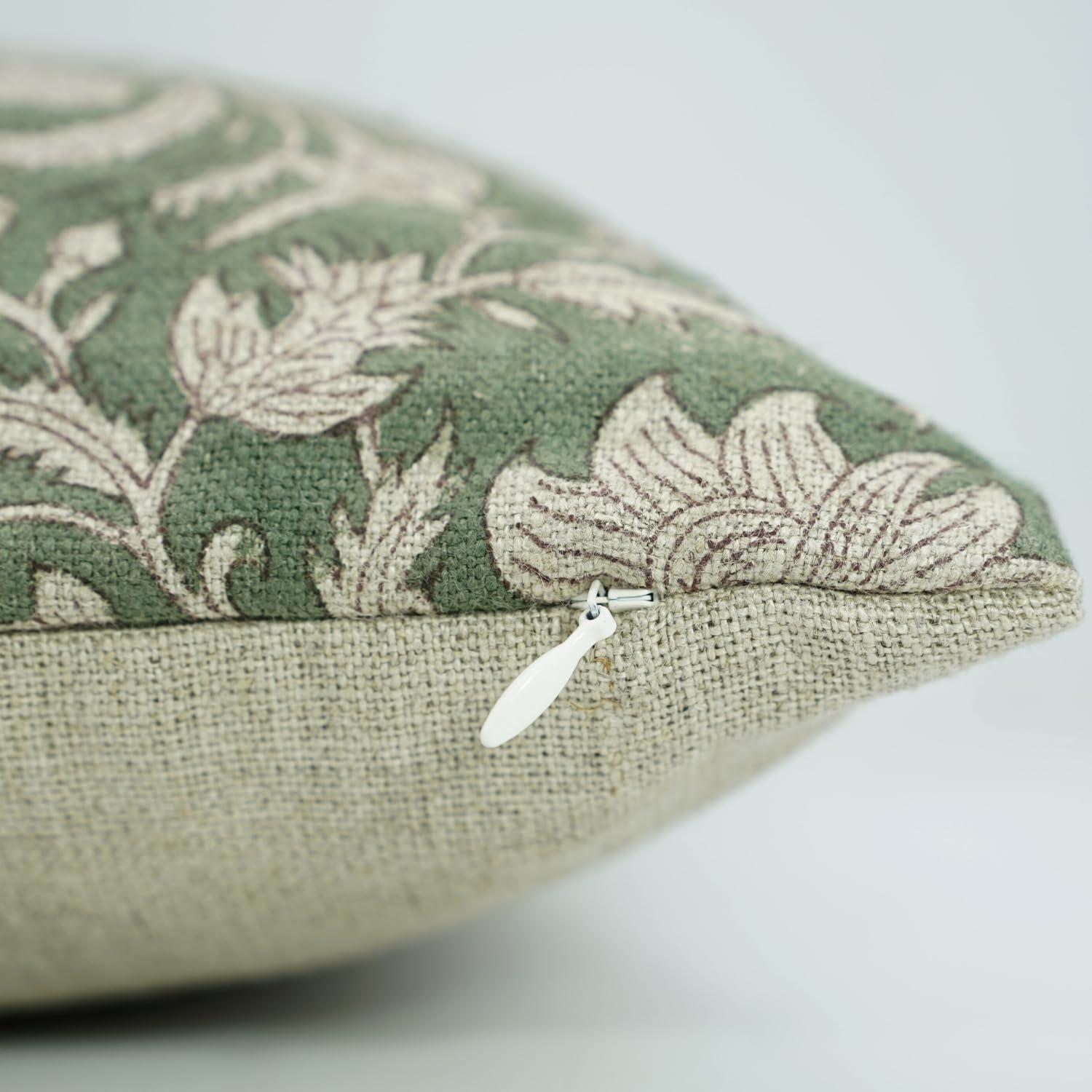 Fabdivine Floral Linen  Pillow Cover for Indoor/Outdoor
